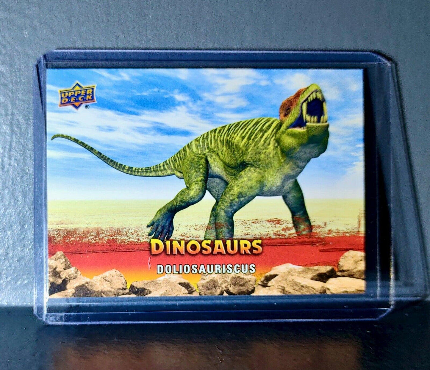 2015 Upper Deck Dinosaurs Doliosauriscus Extinction Red Parallel #64 Card