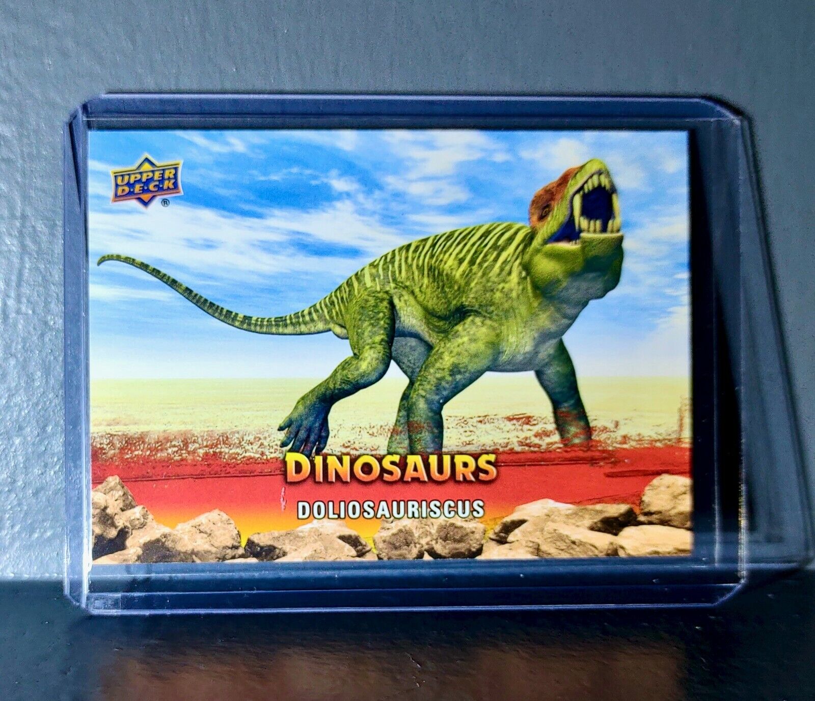 2015 Upper Deck Dinosaurs Doliosauriscus Extinction Red Parallel #64 Card