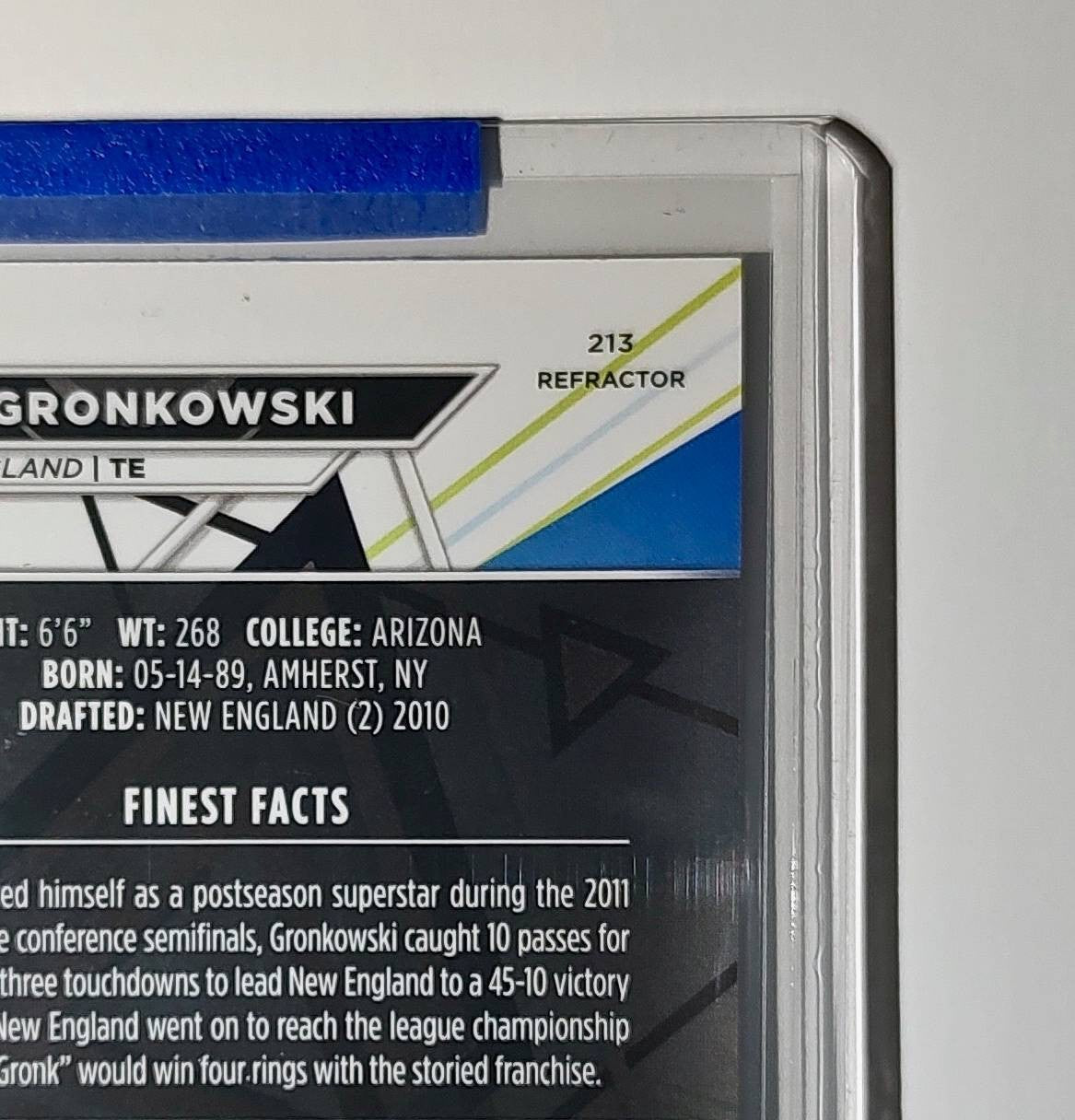 Rob Gronkowski 2023 Topps Finest NFL #213 Refractor Card New England Patriots