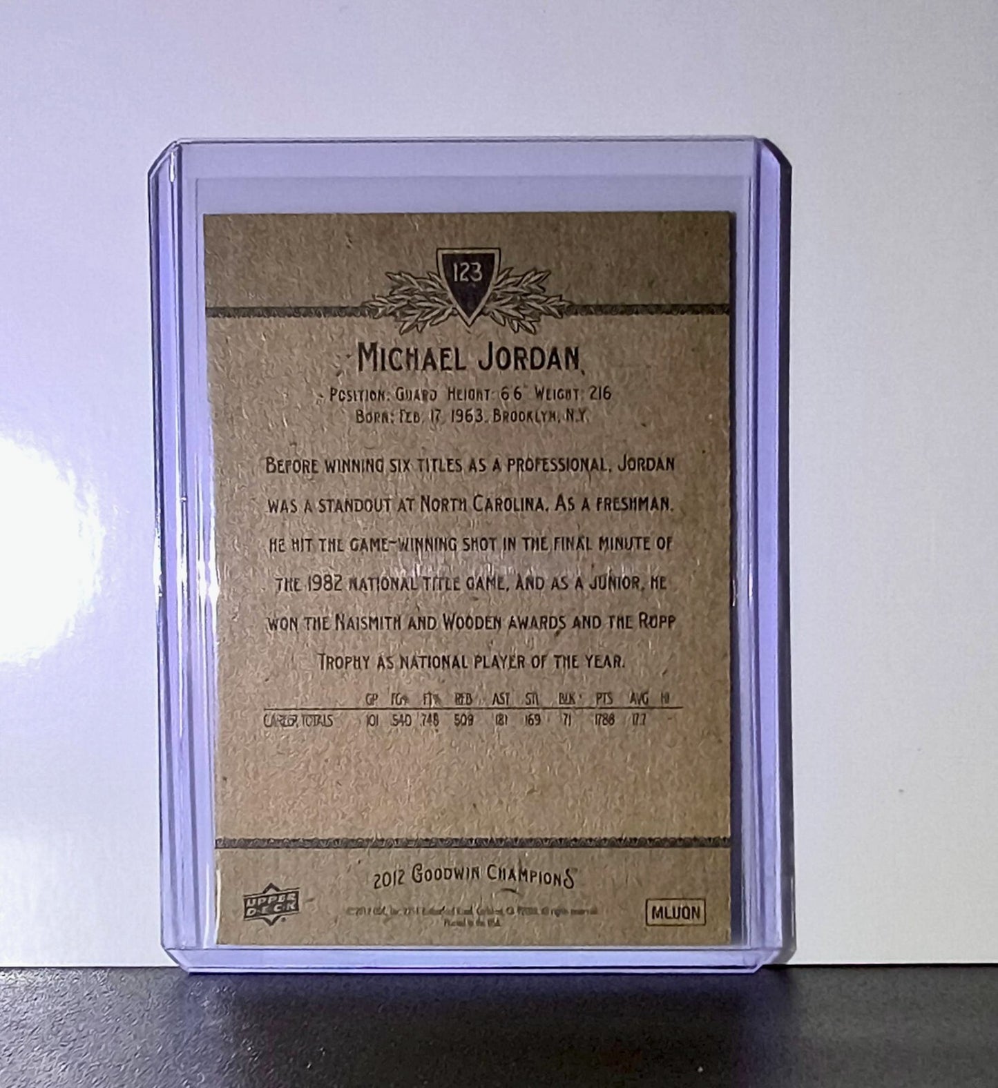 Michael Jordan 2012 Upper Deck Goodwin Champions #123 Card Chicago Bulls