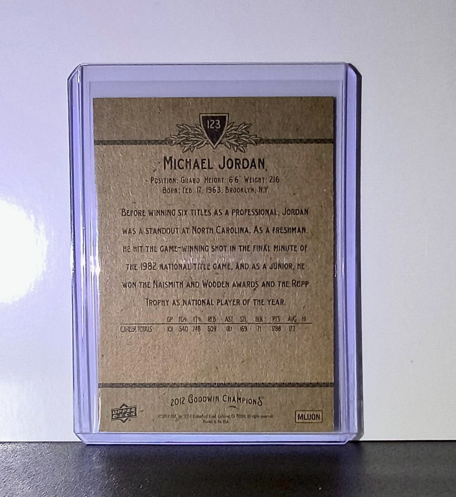 Michael Jordan 2012 Upper Deck Goodwin Champions #123 Card Chicago Bulls