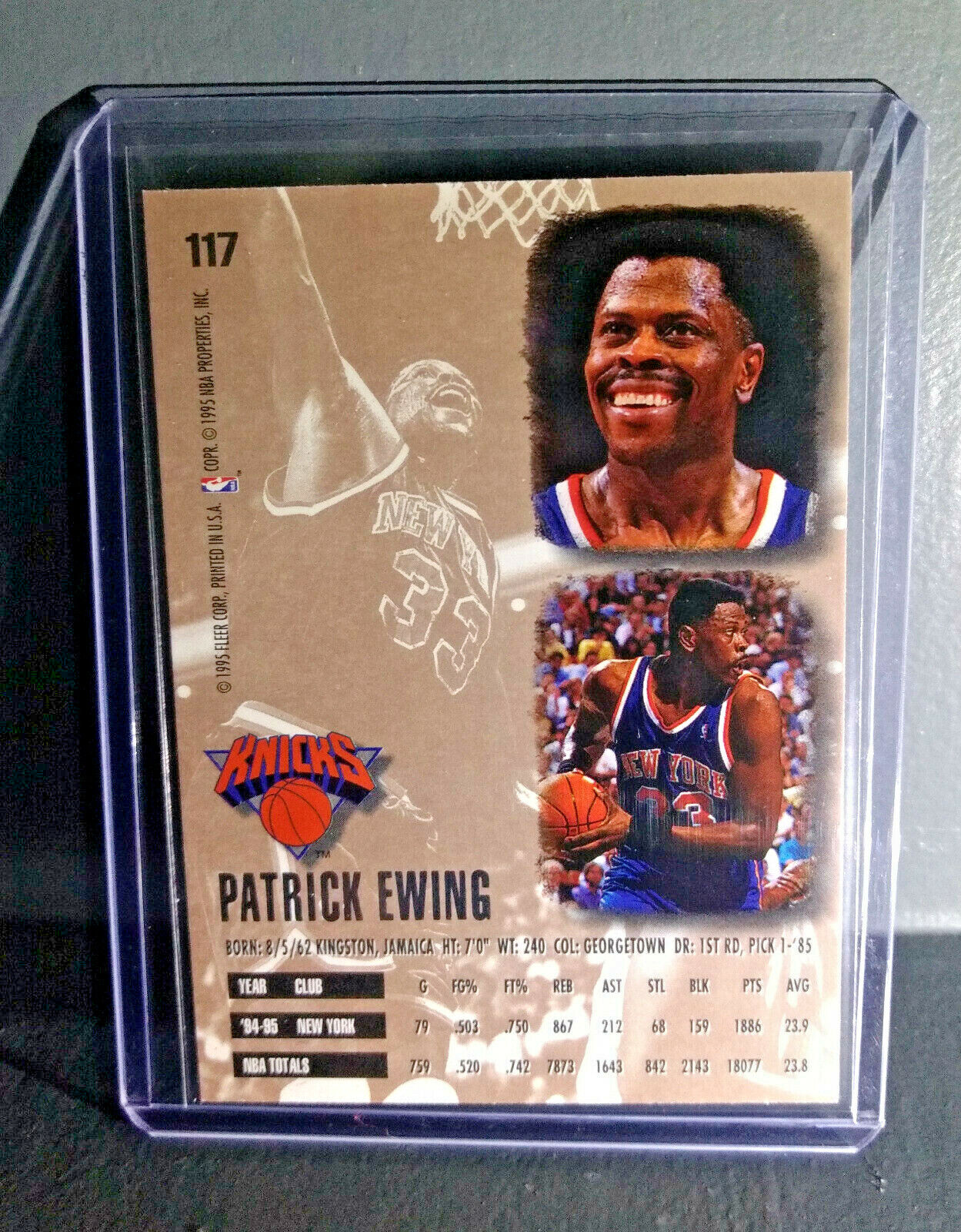 1995-96 Patrick Ewing Fleer Ultra #117 Basketball Card