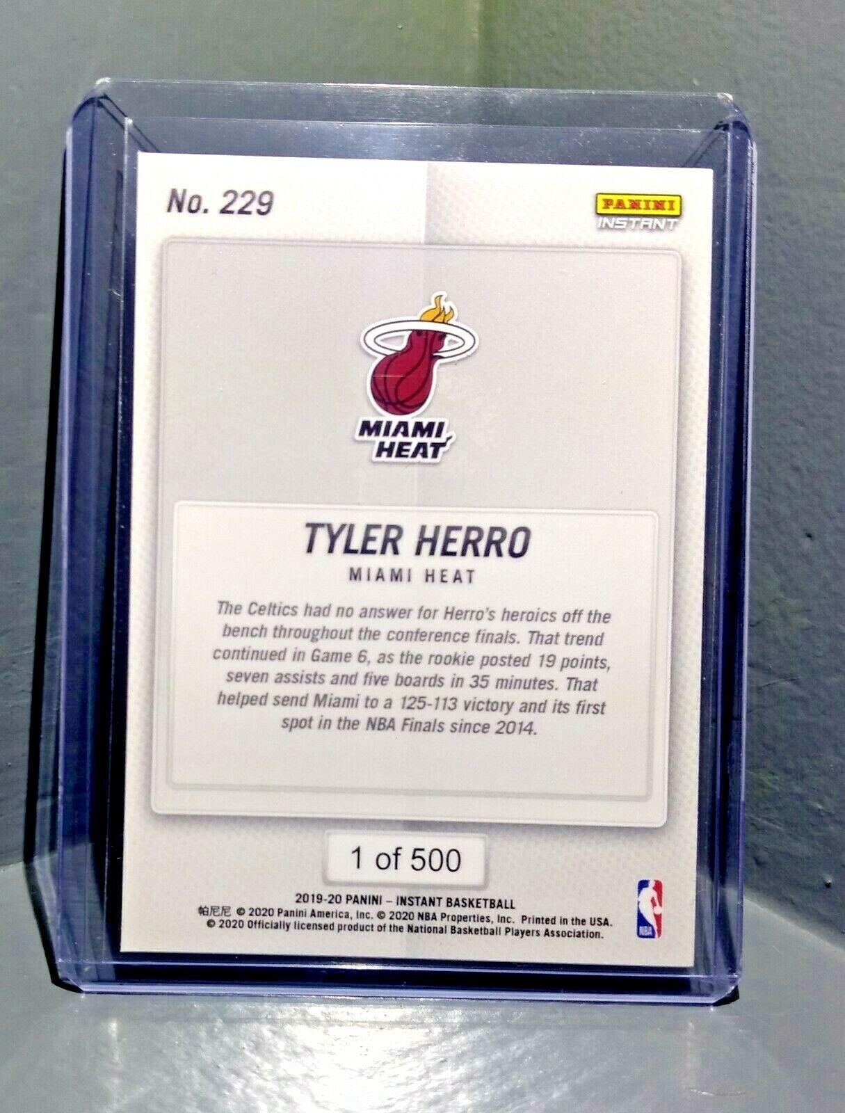 Tyler Herro 2019-20 Panini NBA Playoffs Instant #229 Basketball Card 1 of 500