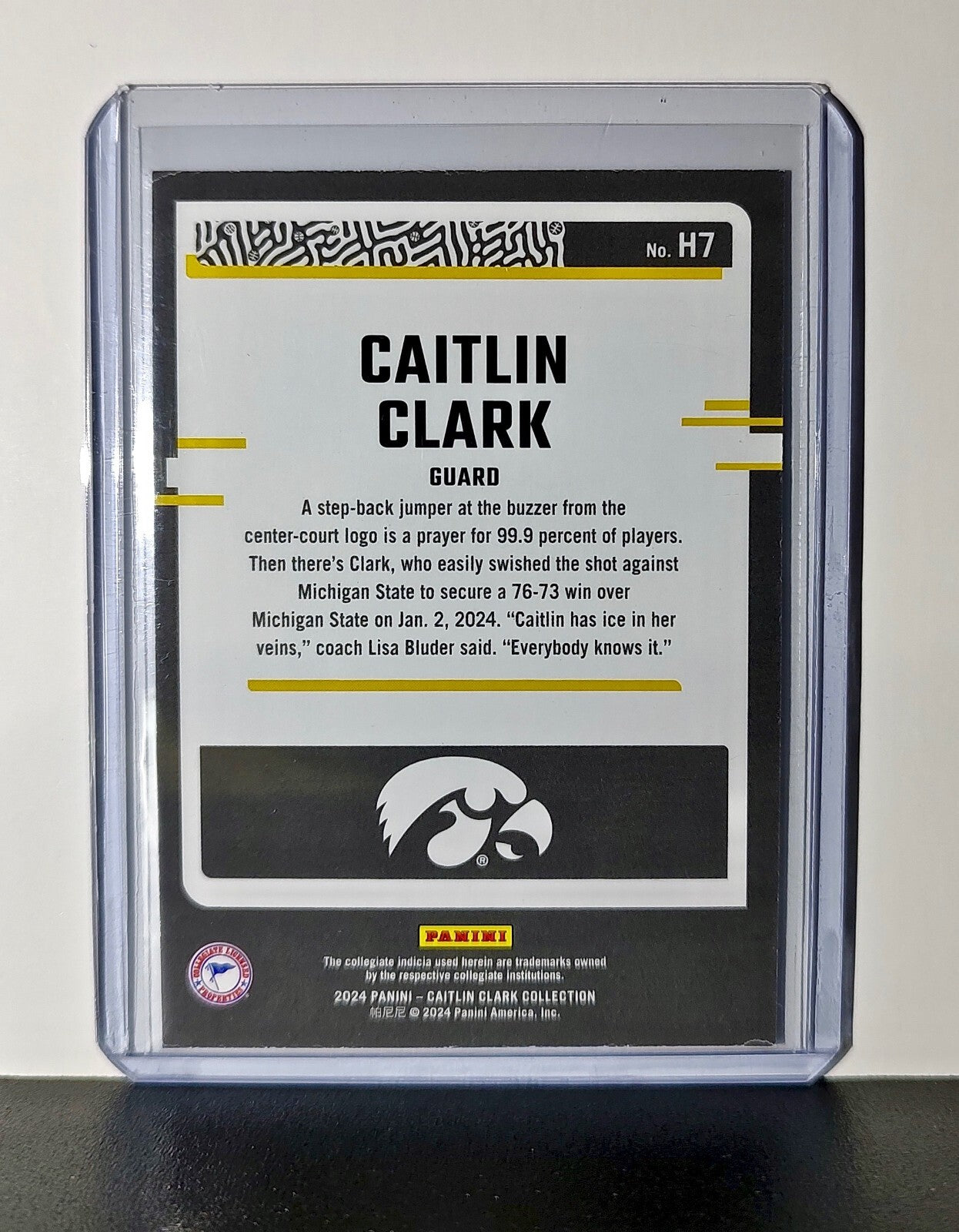Caitlin Clark 2024 Silver Foil Panini Donruss Highlights #H7 Card Iowa Hawkeyes