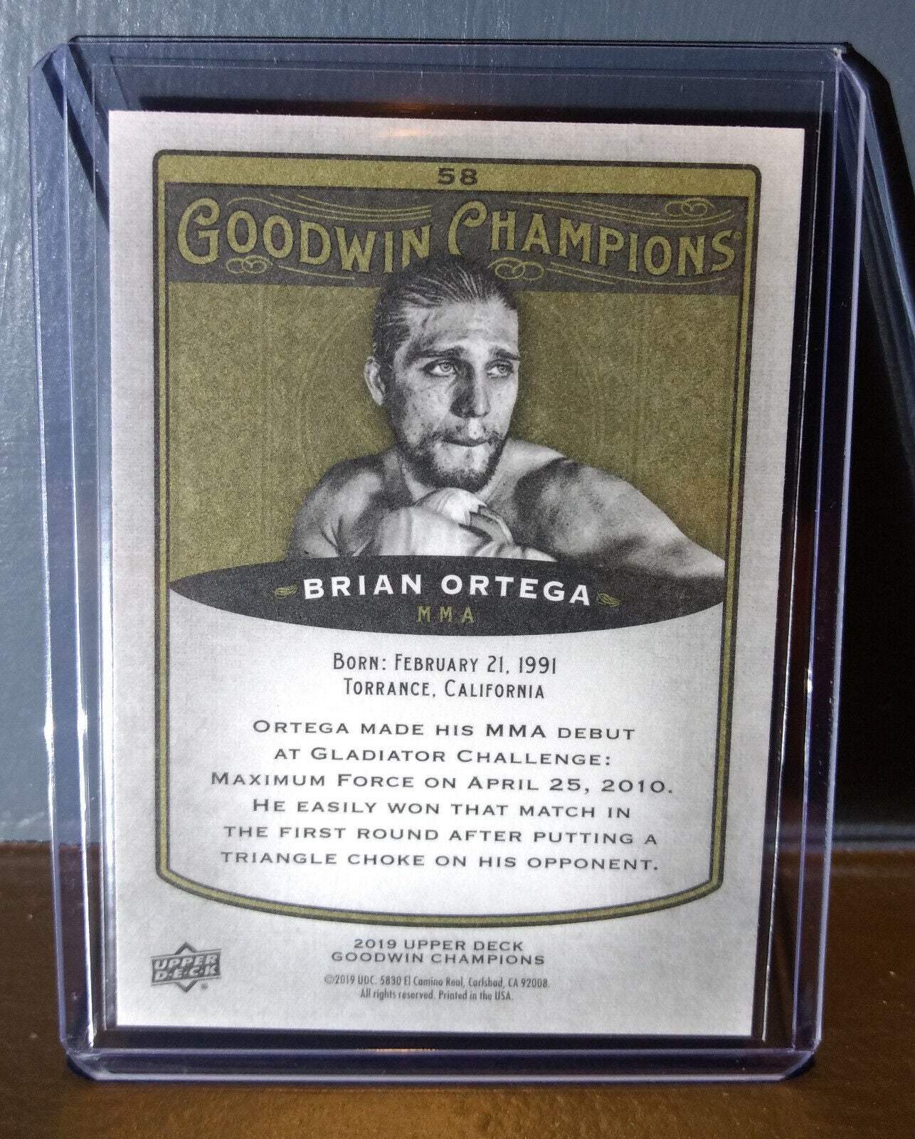 2019 Upper Deck Goodwin Champions Brian Ortega #58 Mixed Martial Arts Card