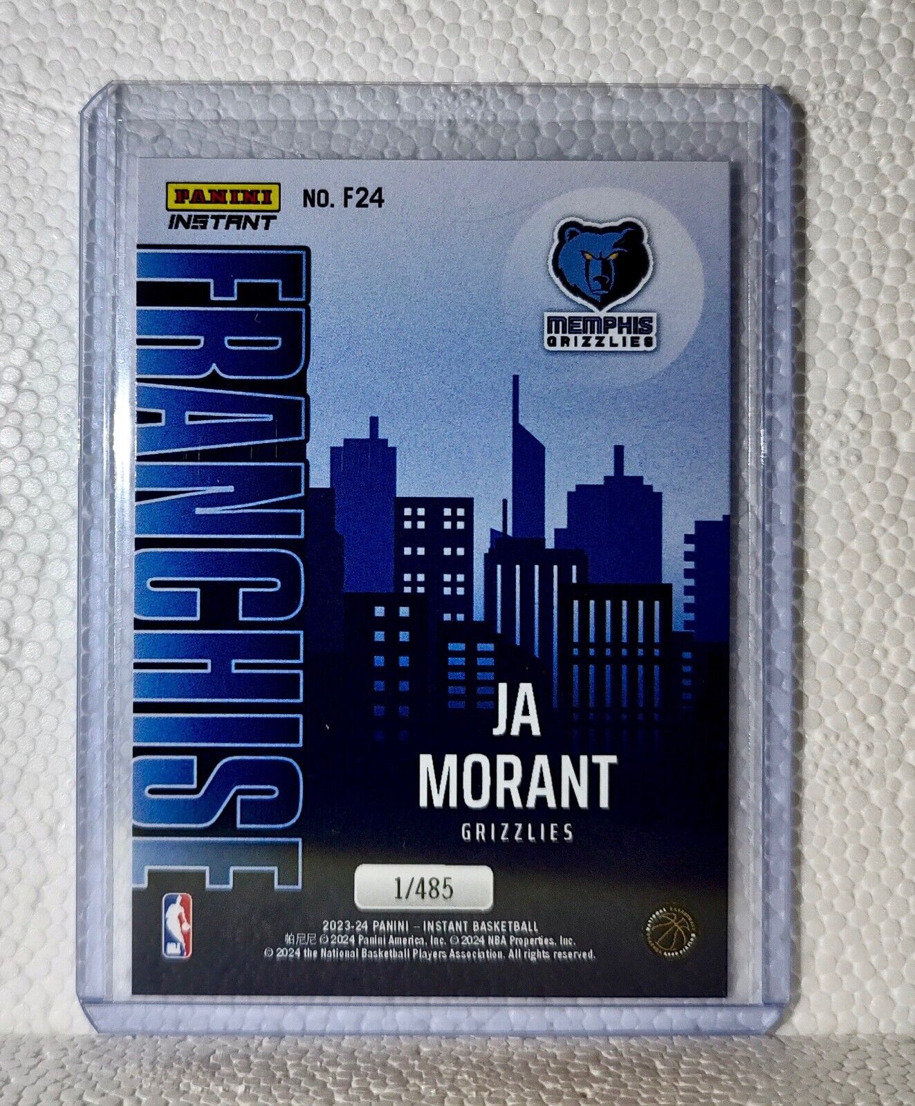 Ja Morant 2023-24 NBA #24 Franchise Basketball Card Memphis Grizzlies 1/485