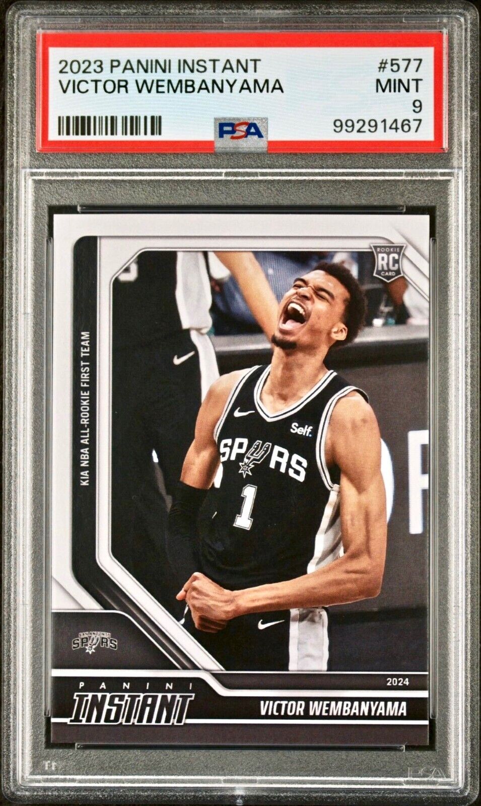 Victor Wembanyama 2023 Panini NBA All-Rookie 1st Team 577 Rookie Card PSA 9 Mint