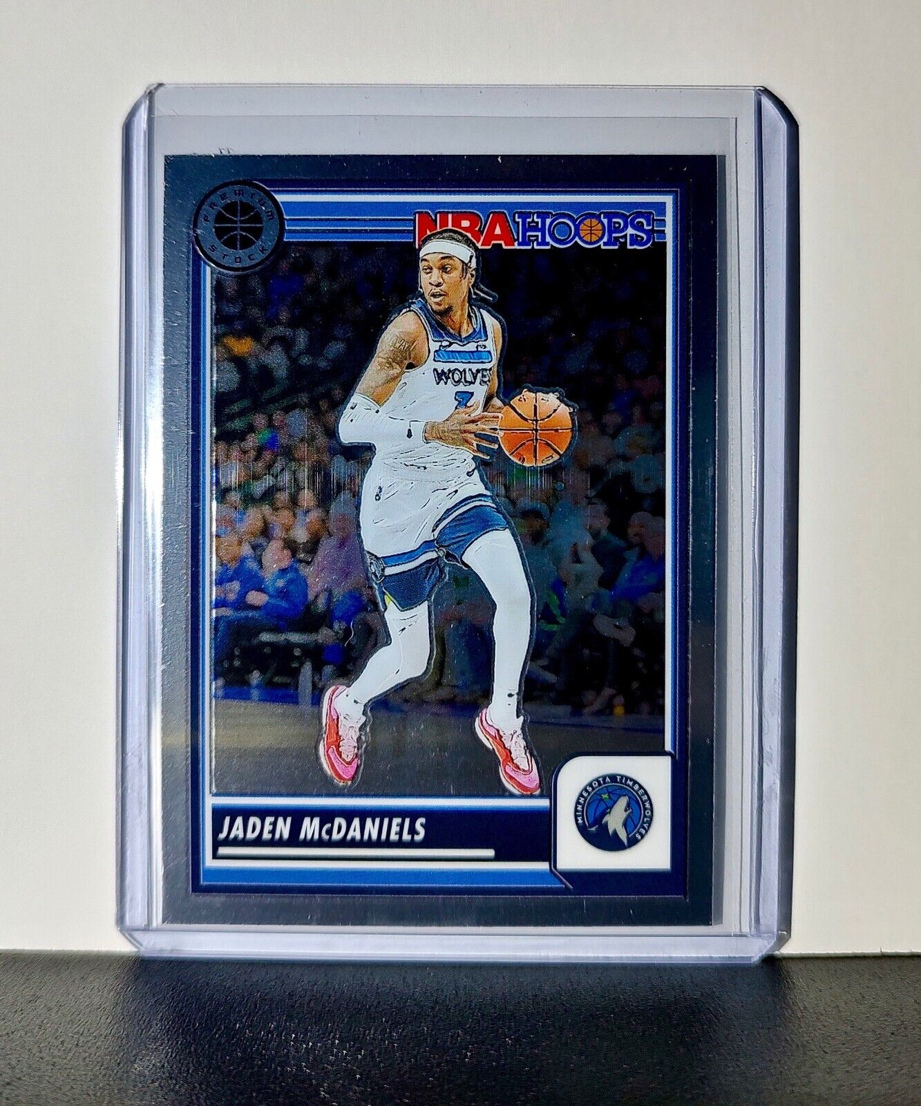 Jaden McDaniels 2023-24 Panini Premium Stock NBA Hoops #128 Card Timberwolves