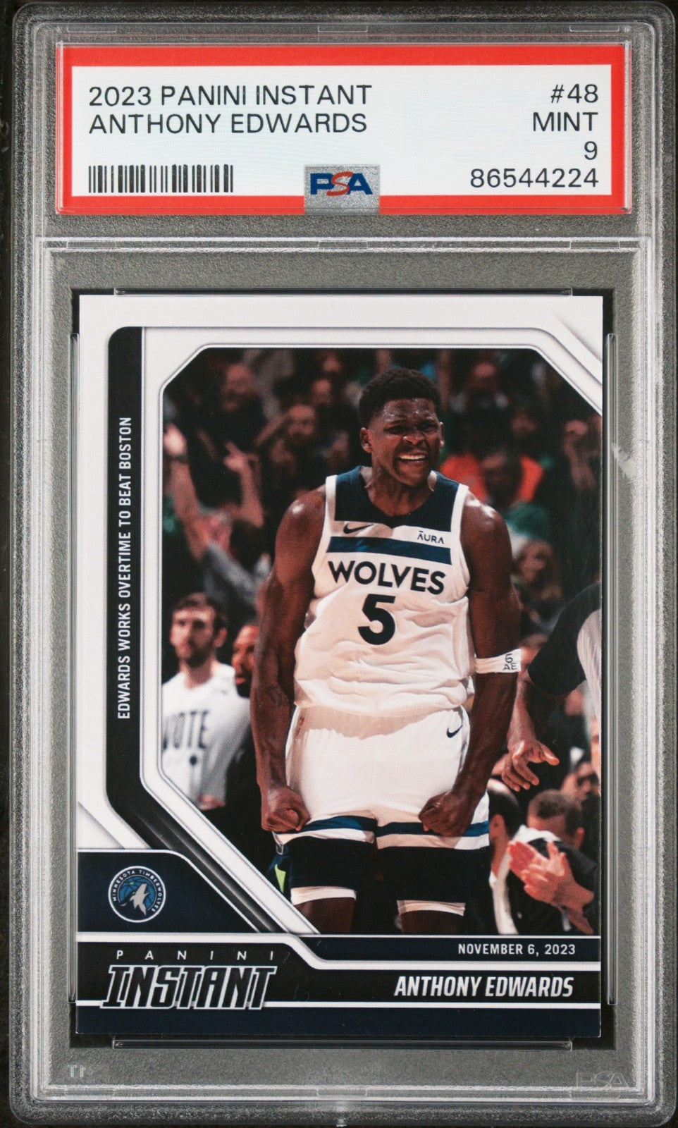 Anthony Edwards 2023 Panini NBA #48 Basketball Card PSA 9 Mint Timberwolves