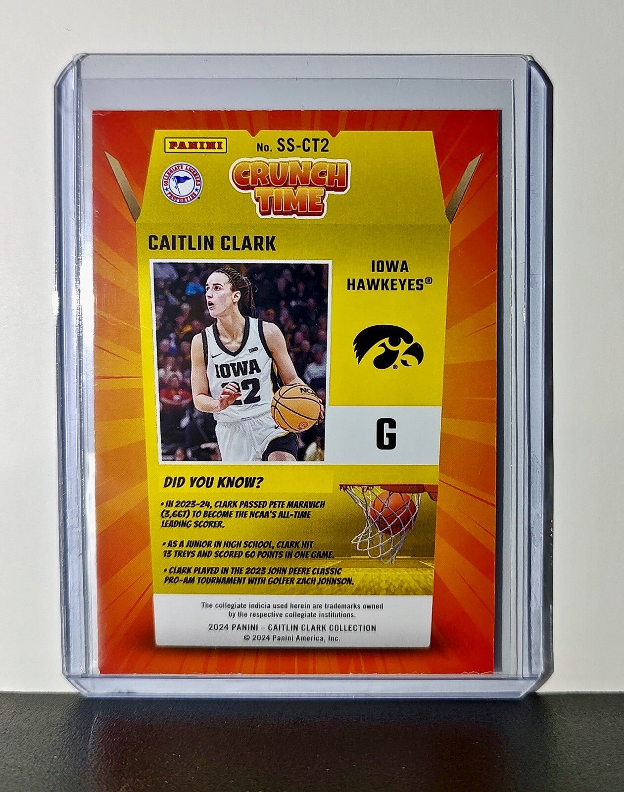 Caitlin Clark 2024 Silver Foil Panini Donruss Crunch Time #SS-CT2 Iowa Hawkeyes