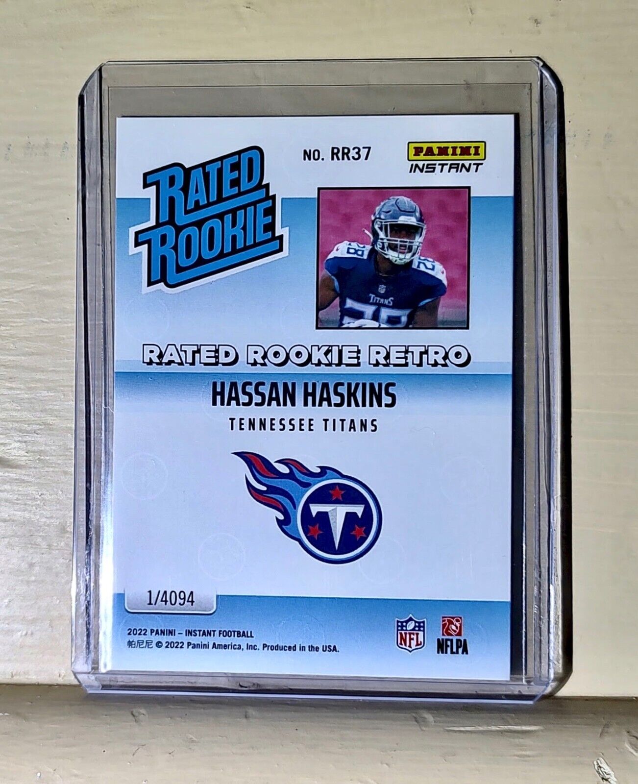 Hassan Haskins 2022 NFL Panini #37 Rated Rookie Retro Football Card 1/4094