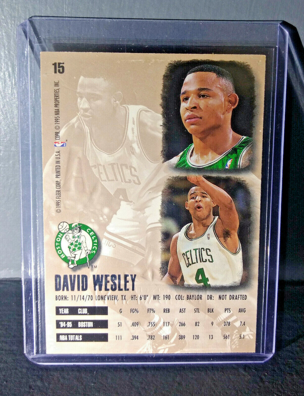 1995-96 David Wesley Fleer Ultra Gold Medallion #15 Basketball Card