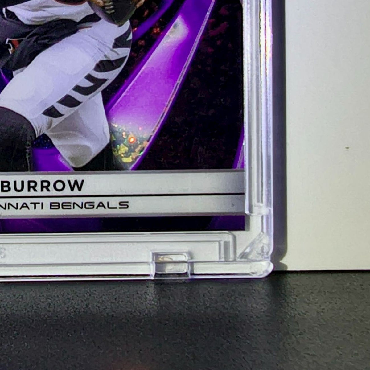 Joe Burrow 2025 NFL Topps Chrome Black #23 Purple Refractor Card Bengals 52/75