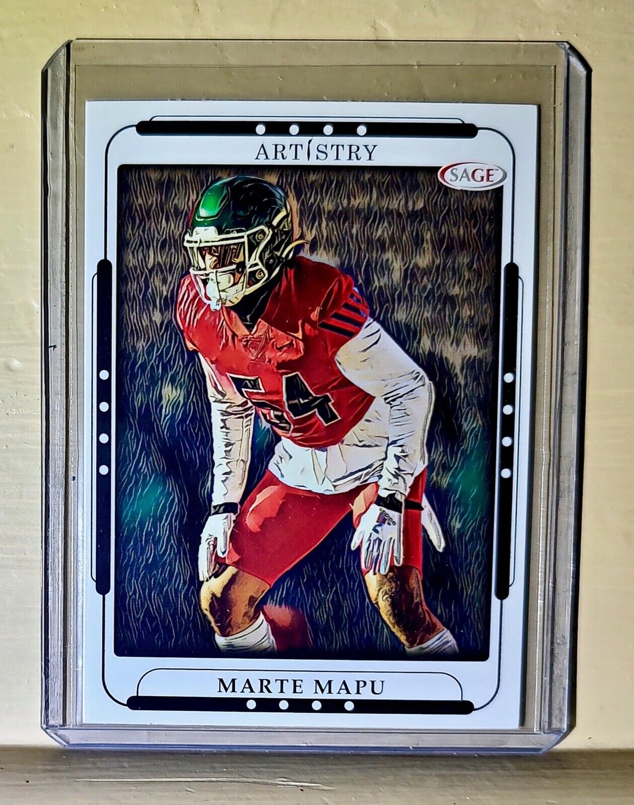 Marte Mapu 2023 SAGE NFL Artistry Football #92 Card