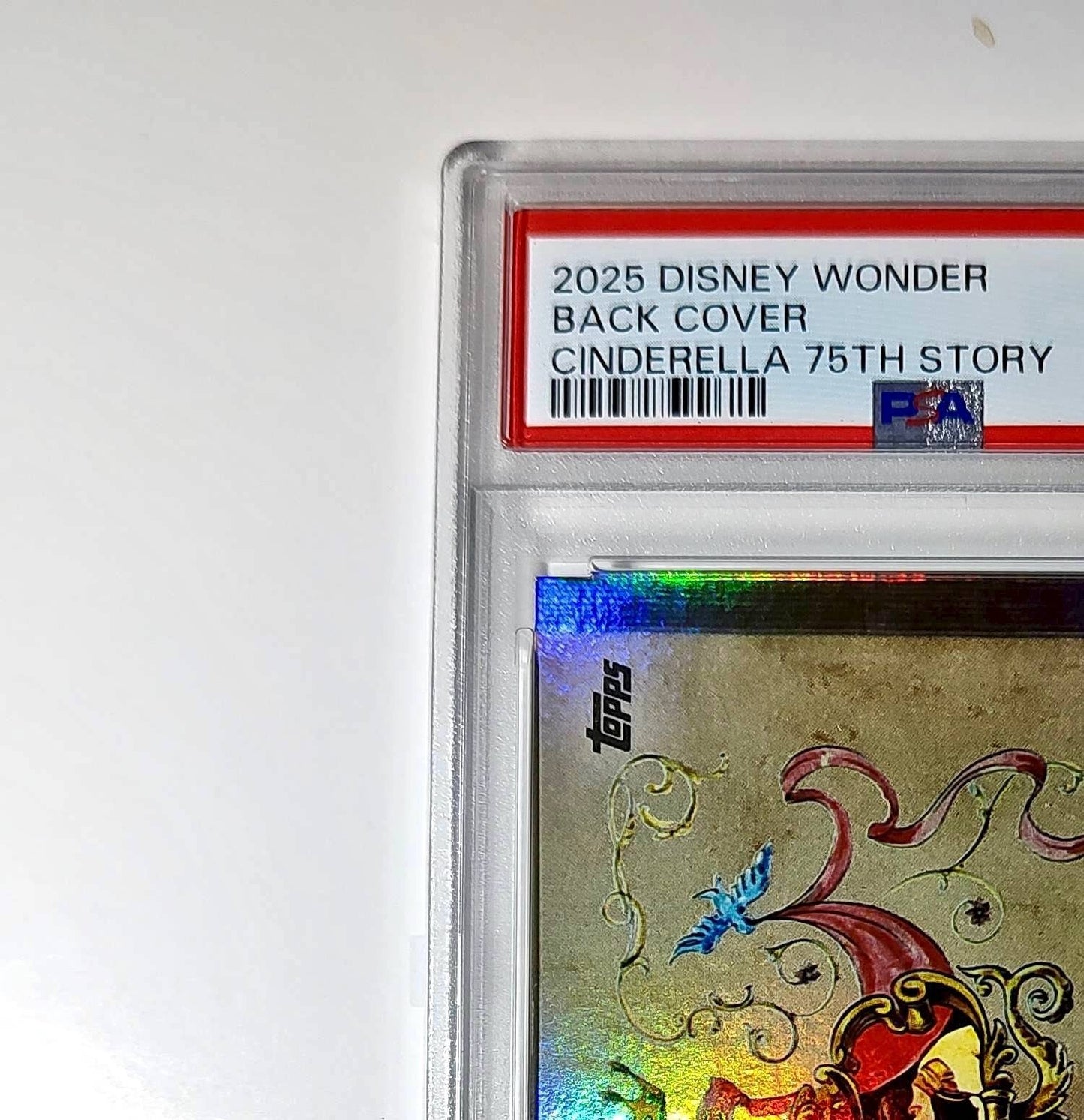 Back Cover 2025 Topps Disney Wonder #C75-25 Card Cinderella 75th Story PSA 8