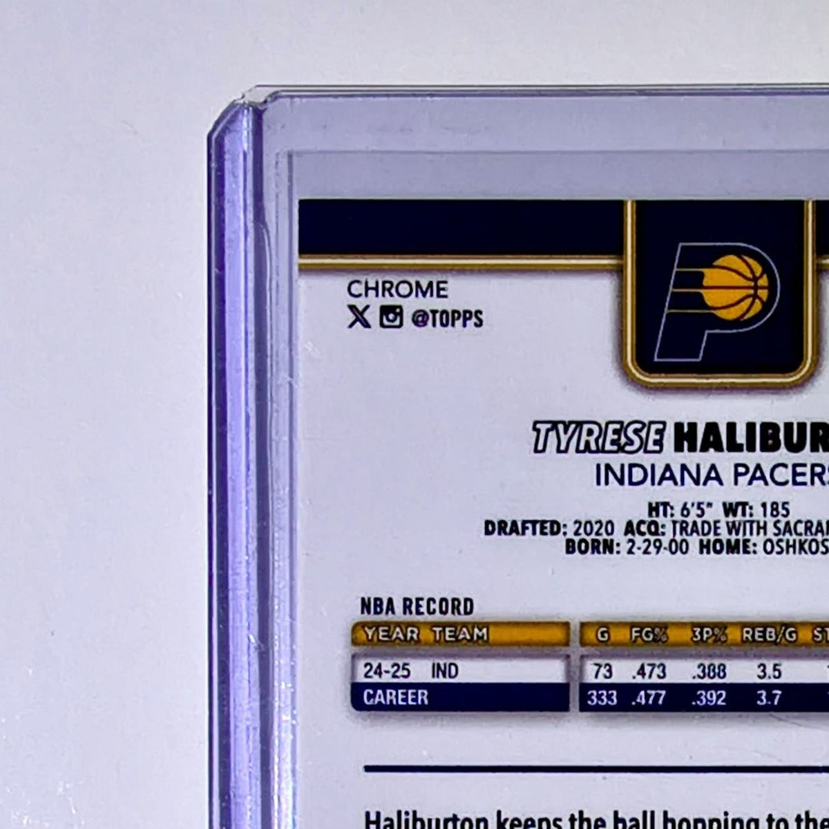 Tyrese Haliburton 2025-26 NBA Topps Chrome Update X-Fractor #18 Card Pacers