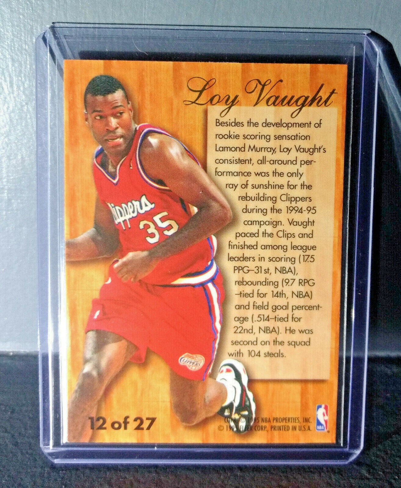 1995-96 Loy Vaught Flair Hardwood Leader #12 Basketball Card