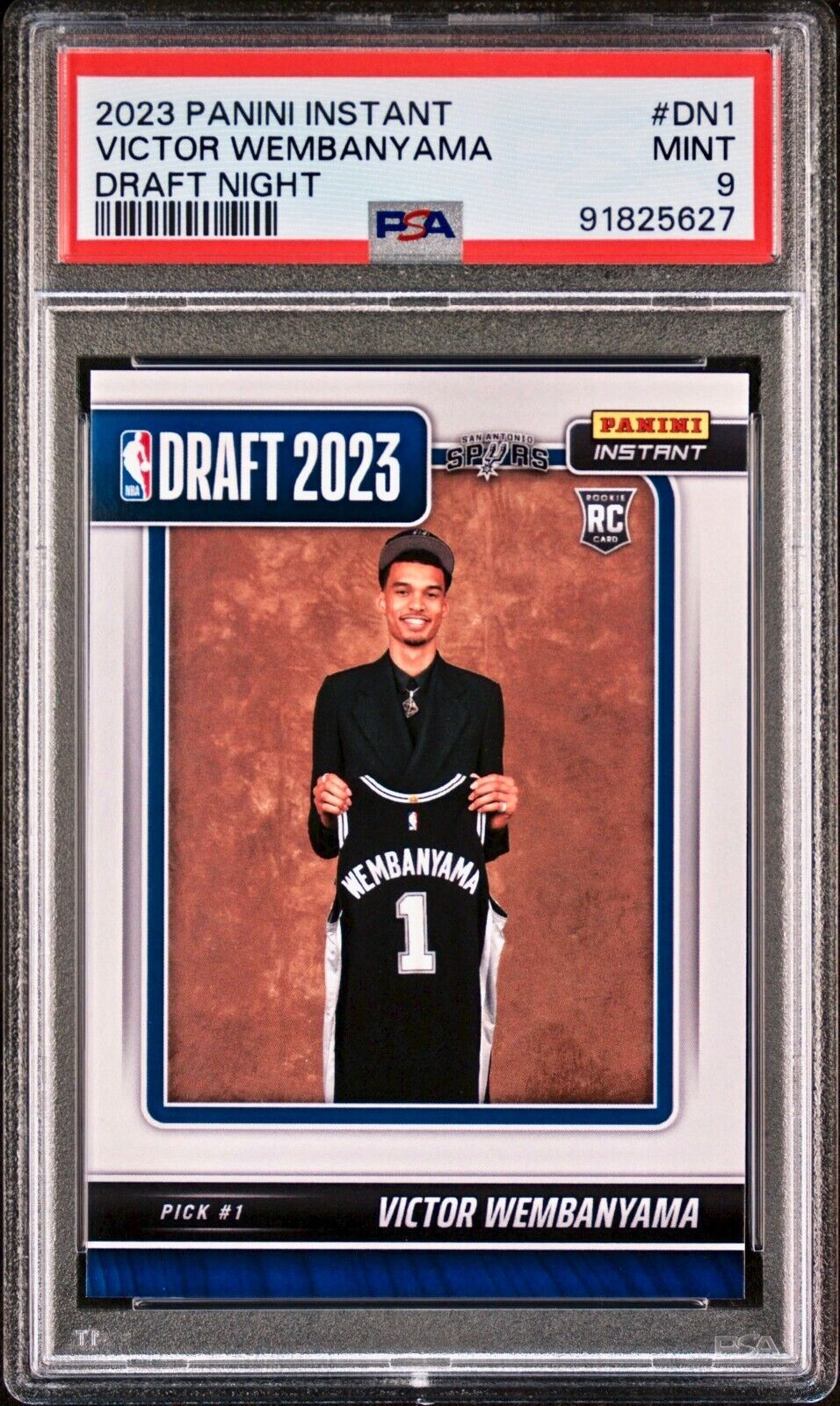 Victor Wembanyama 2023-24 Panini NBA Draft Night Rookie Card PSA 9 Mint