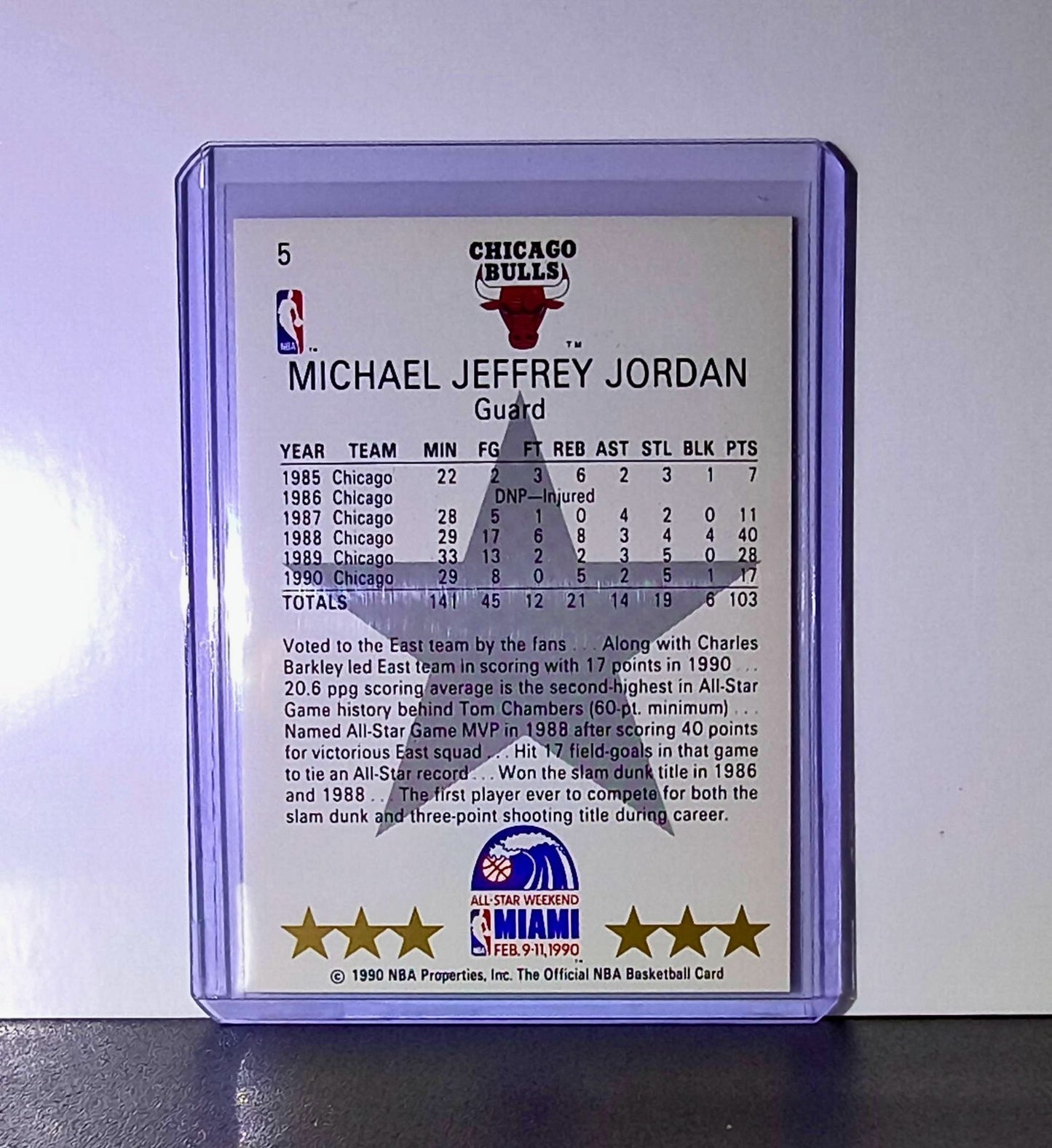 Michael Jordan 1990-91 NBA Hoops All-Star #5 Basketball Card Chicago Bulls