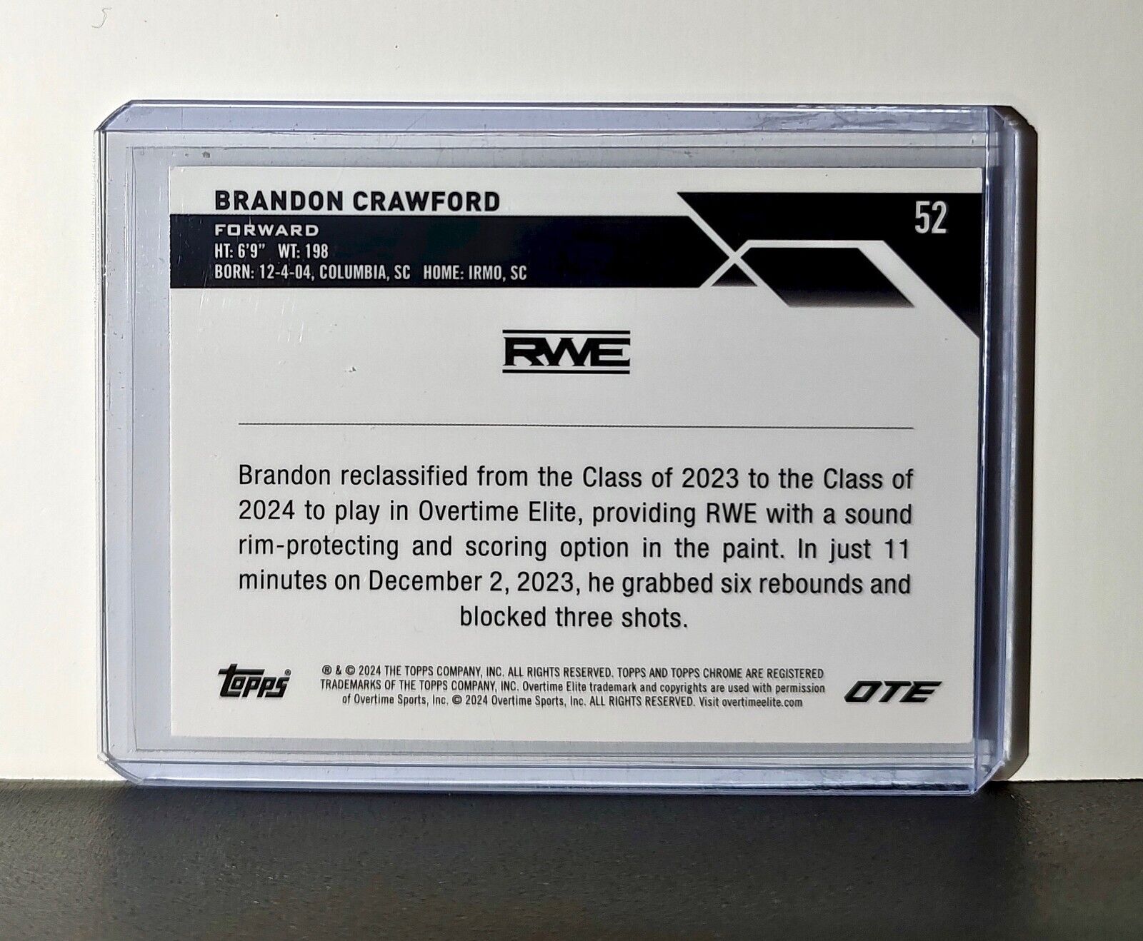 Brandon Crawford Rookie Card 2023-24 Topps Chrome Overtime #52 RWE