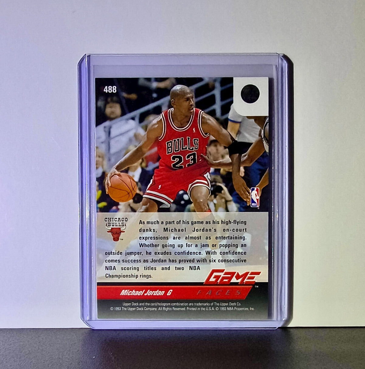 Michael Jordan 1992-93 Upper Deck Game Faces #488 Basketball Card Chicago Bulls