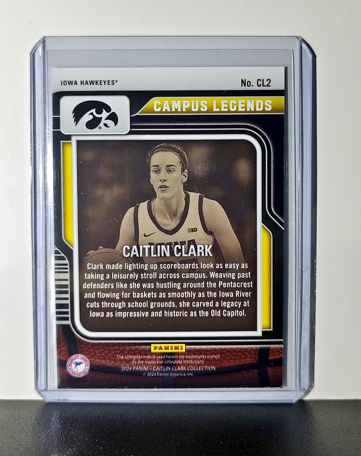Caitlin Clark 2024 Silver Foil Panini Campus Legends #CL2 Card Iowa Hawkeyes