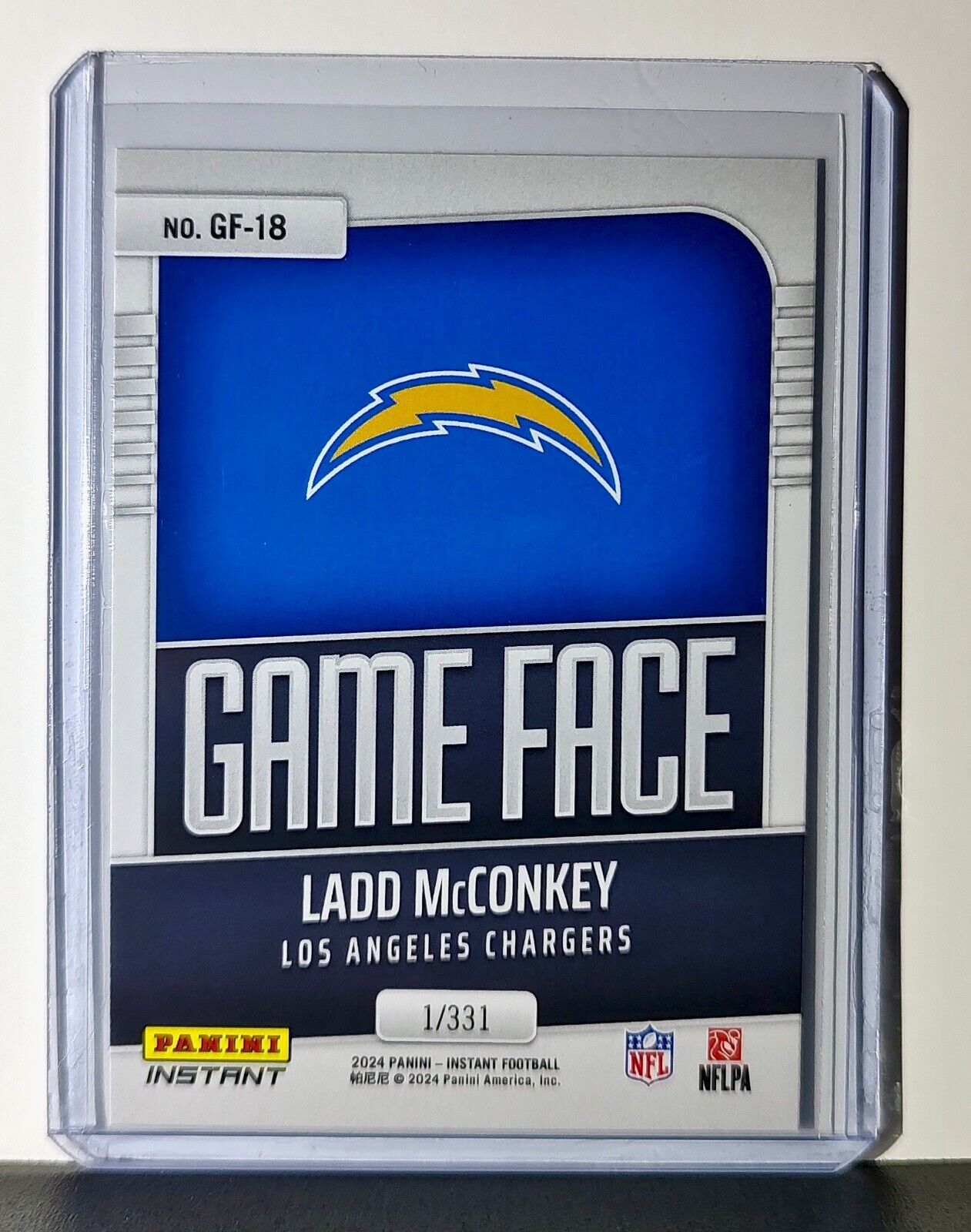 Ladd McConkey 2024 Panini Game Face #18 NFL Rookie Card LA Chargers 1/331