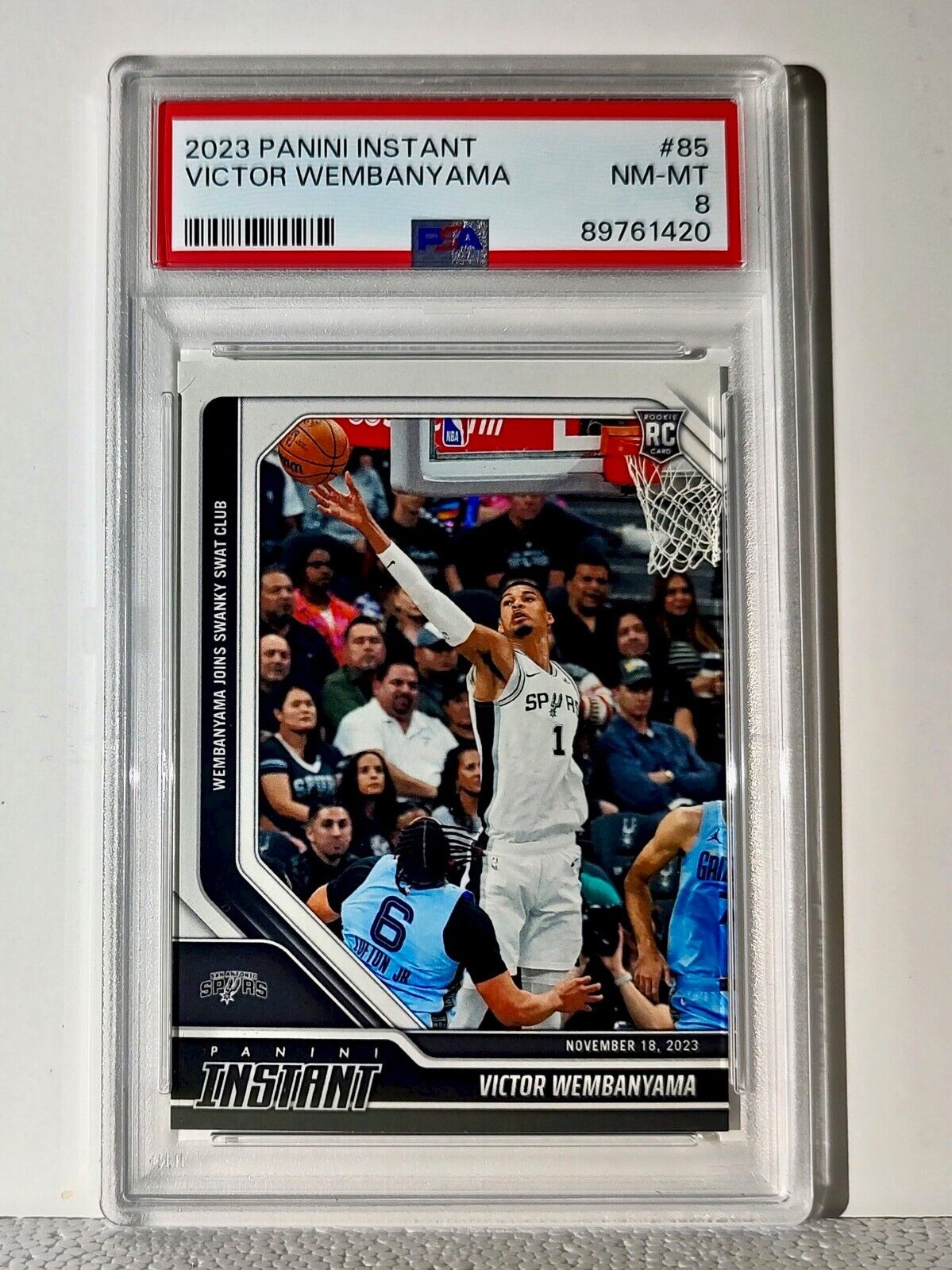 Victor Wembanyama 2023-24 Panini #85 NBA Rookie Card 1 of 6841 PSA 8 Near-Mint