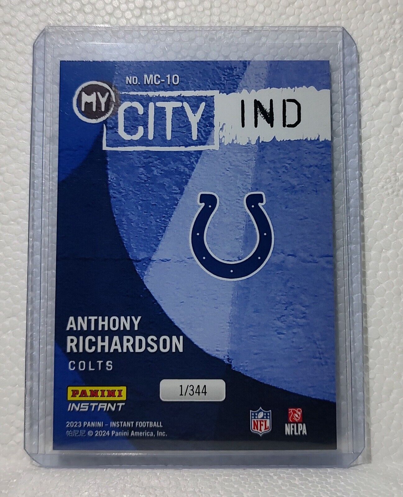 Anthony Richardson 2023 Panini NFL #10 My City Football Card Colts 1/344