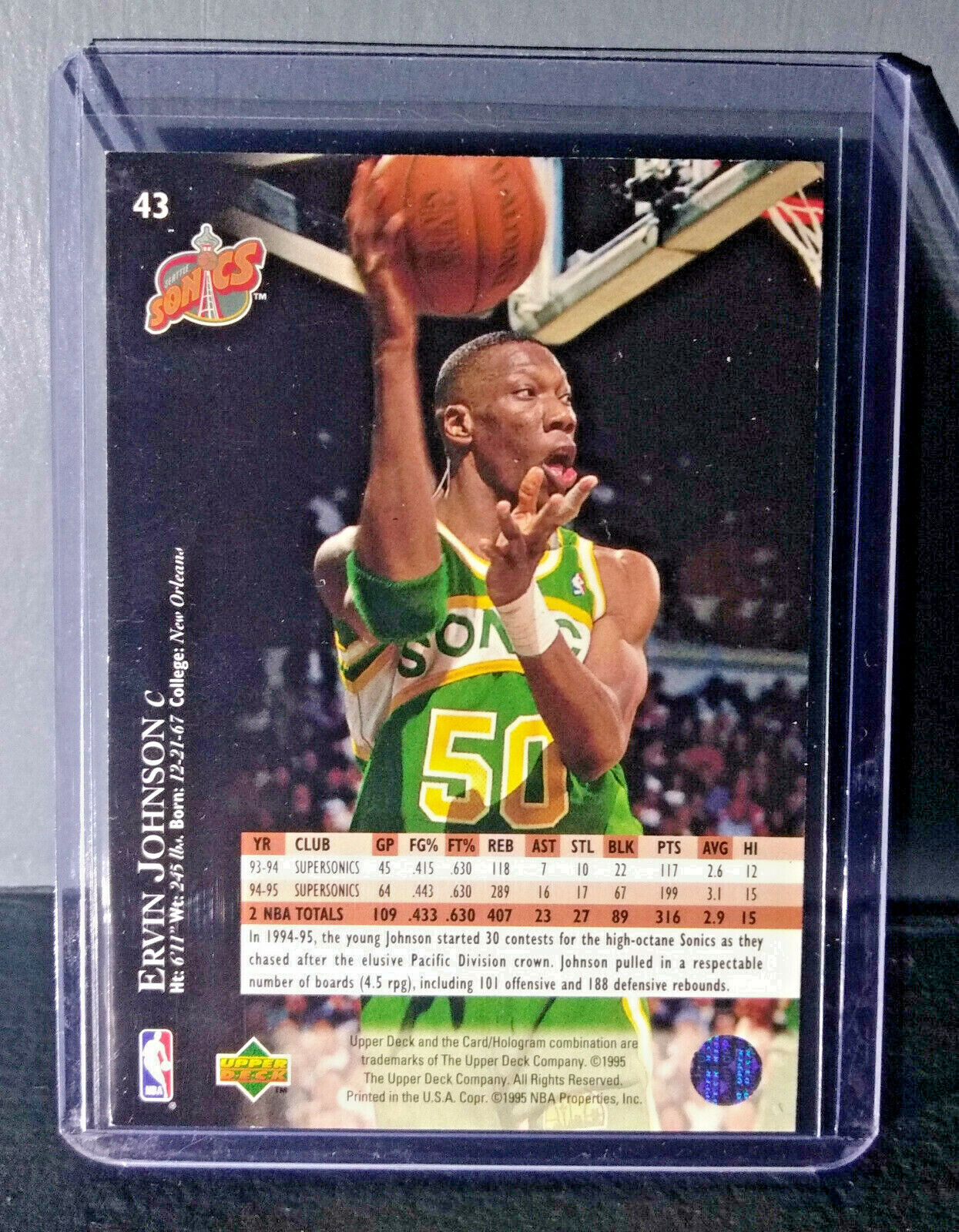 1995-96 Upper Deck Ervin Johnson #43 Basketball Card