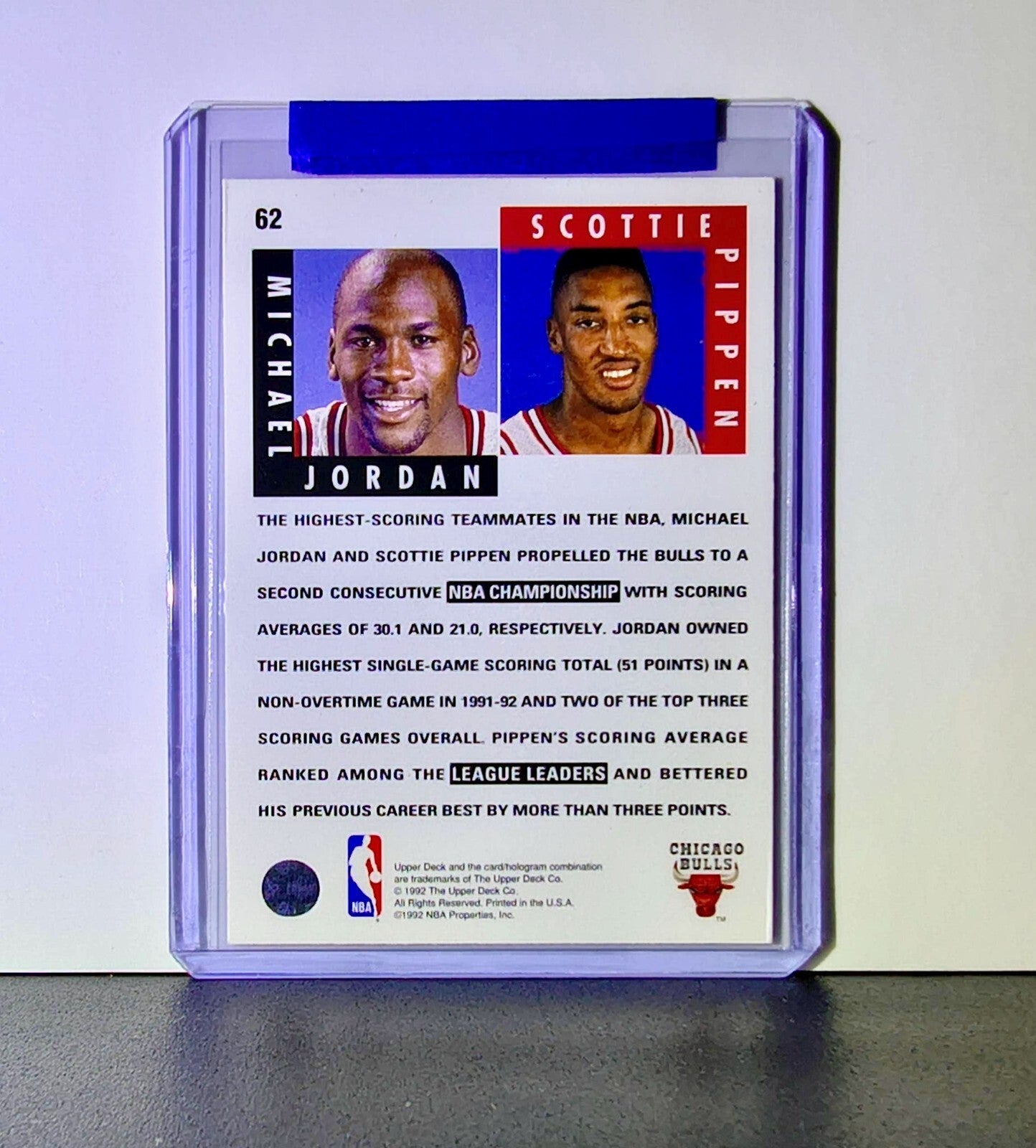 Michael Jordan Scottie Pippen 1992-93 Upper Deck Scoring Threats #62 Card Bulls