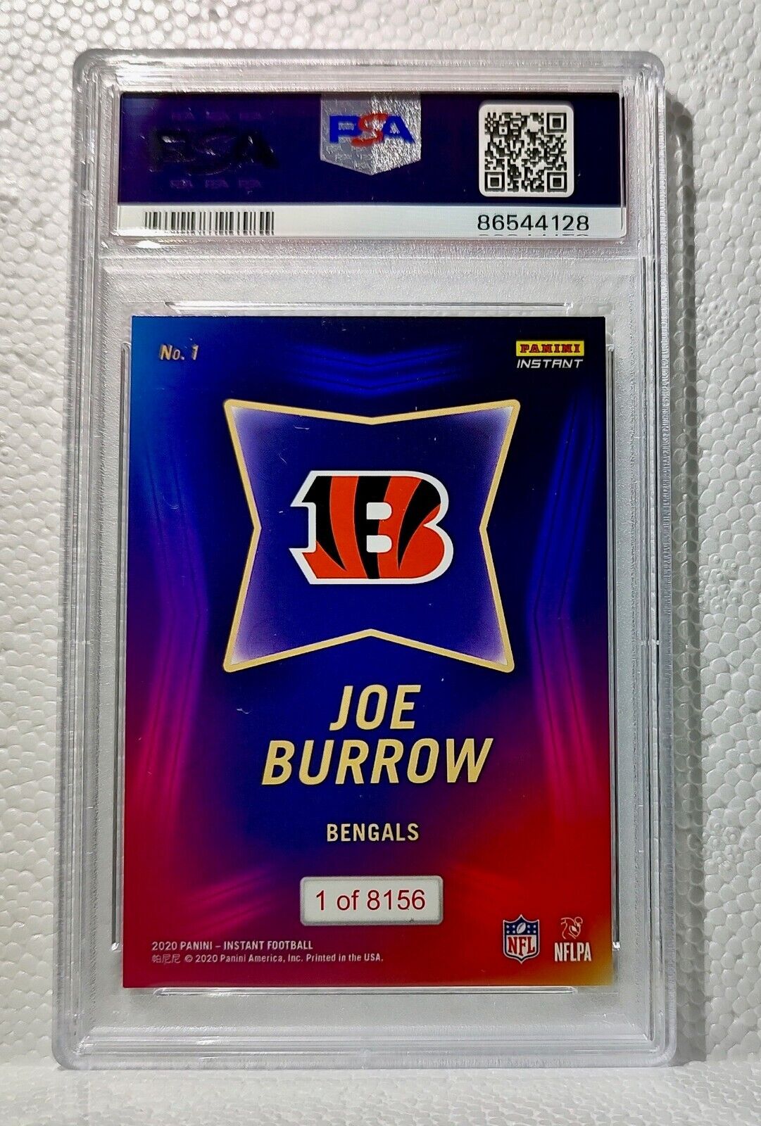 Joe Burrow 2020 Panini NFL Draft Night #1 Football Card 1 of 8156 PSA 9 MINT