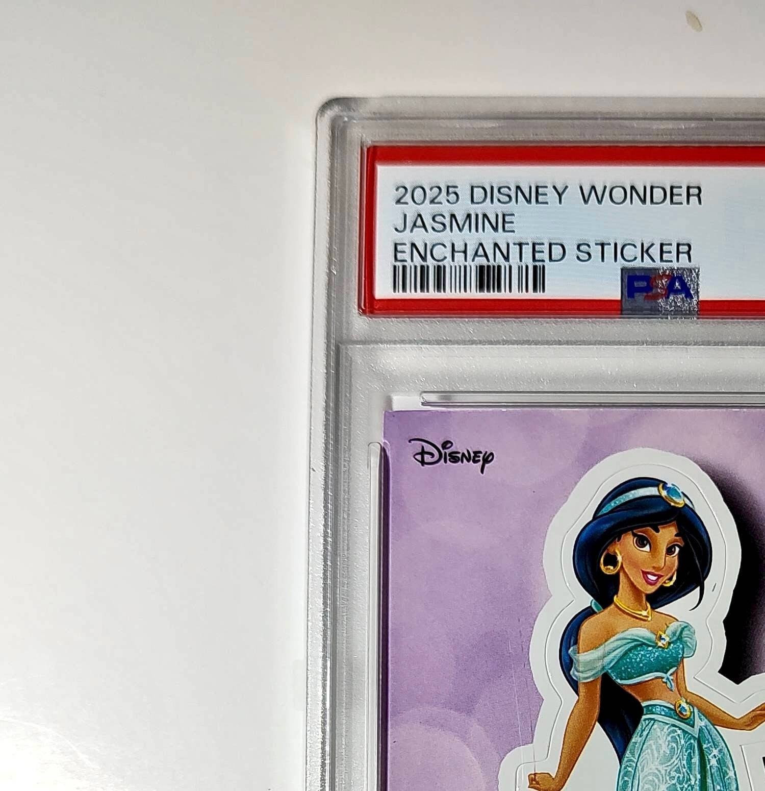 Jasmine 2025 Topps Disney #ES-15 Enchanted Sticker Card Aladdin PSA 7