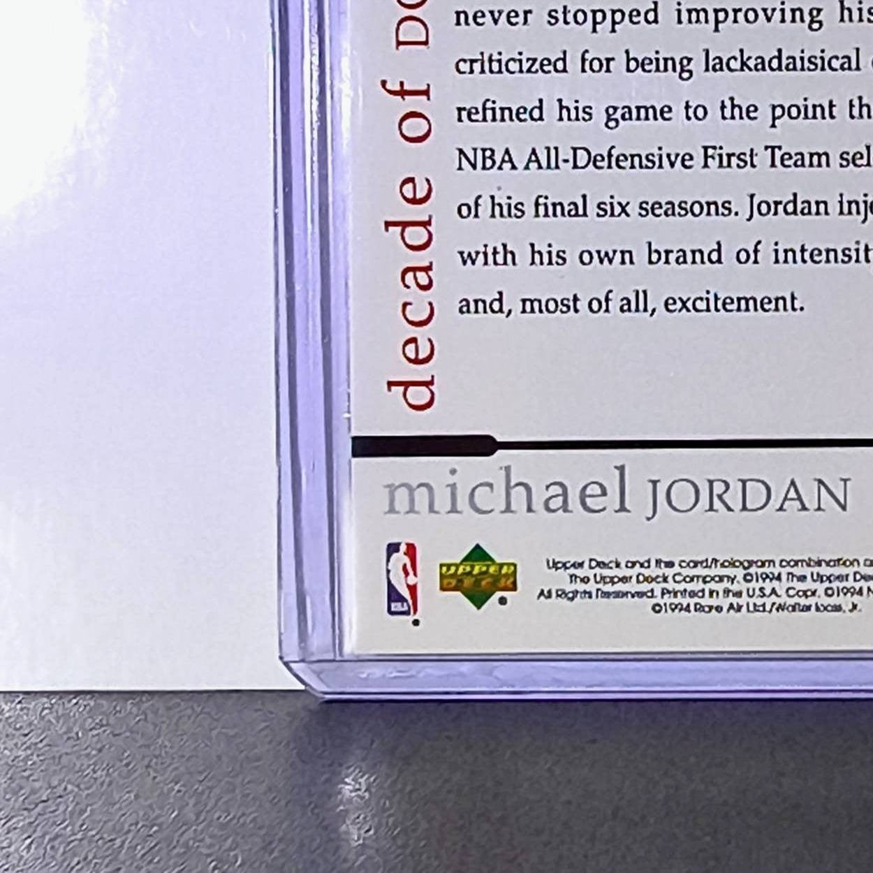 Michael Jordan 1994 Upper Deck Air MJ Decade of Dominance #83 Card Chicago Bulls