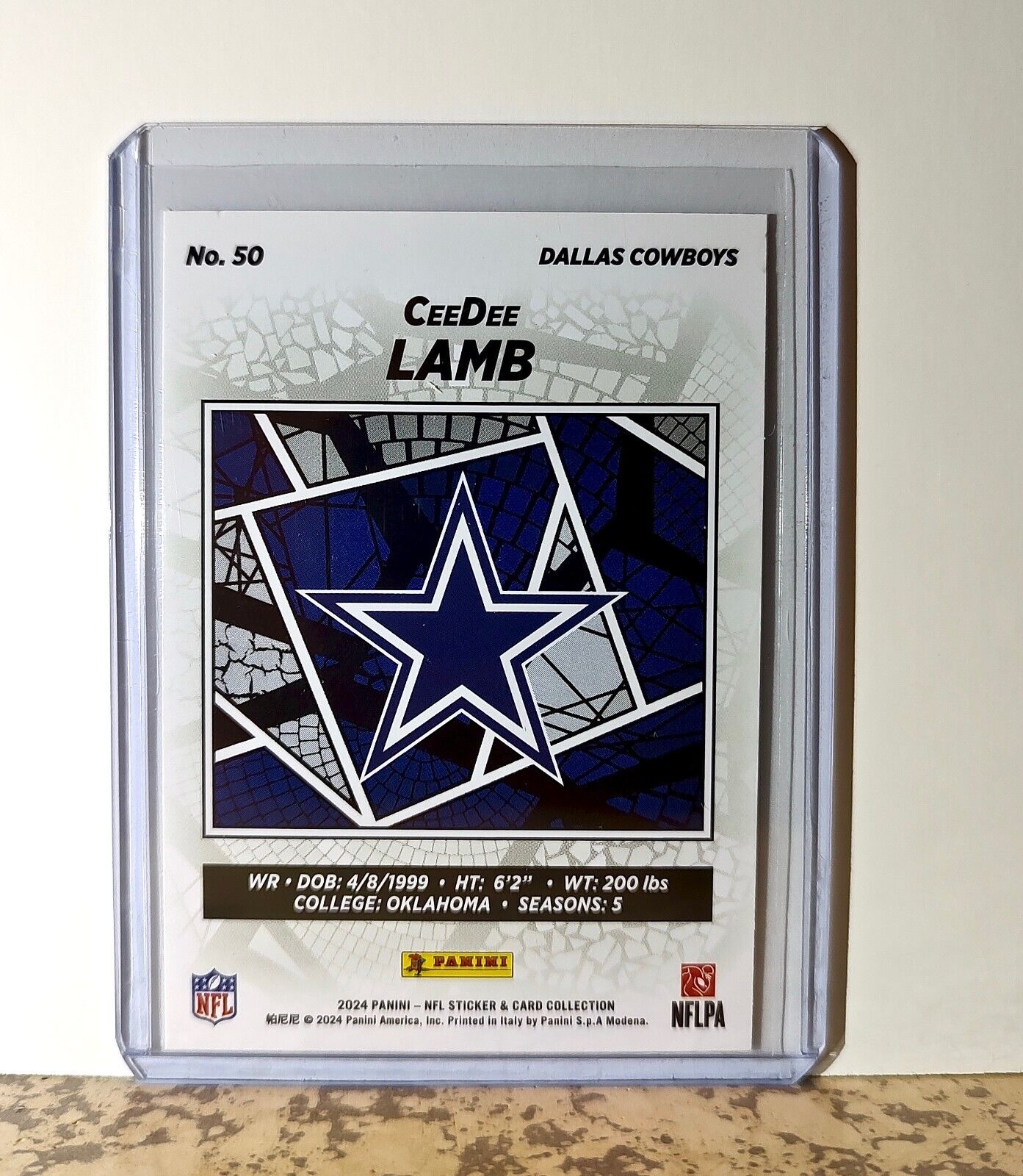 CeeDee Lamb 2024 Panini NFL #50 Sticker Card Dallas Cowboys