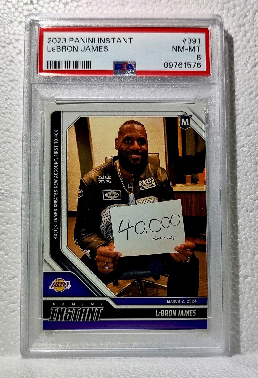 LeBron James 2023-24 Panini #391 All-Time Scoring Leader 40,000 Card PSA 8 NM-MT