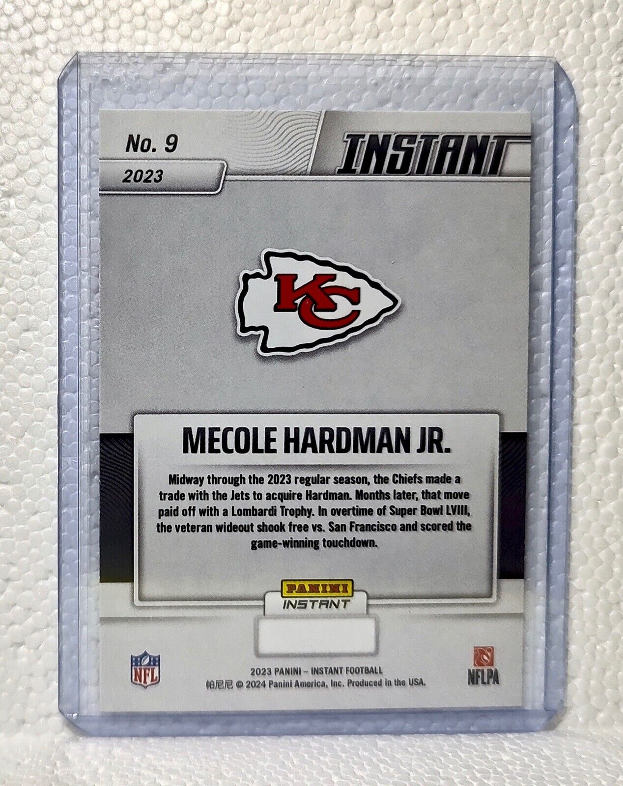 Mecole Hardman Jr. 2023 Panini NFL Superbowl LVIII Champions #9 Card Chiefs