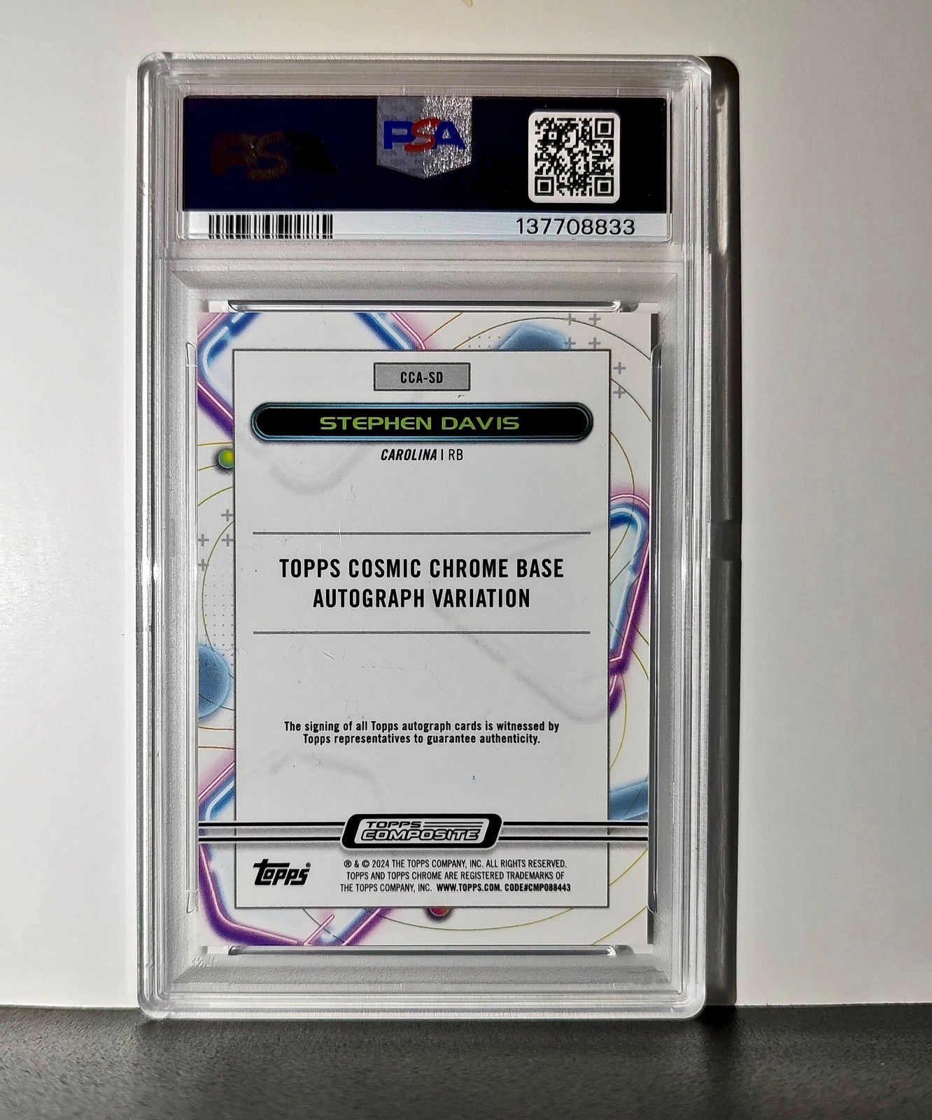 Stephen Davis 2023 Topps Chrome Cosmic #CCA-SD Refractor PSA 10 Auto 10