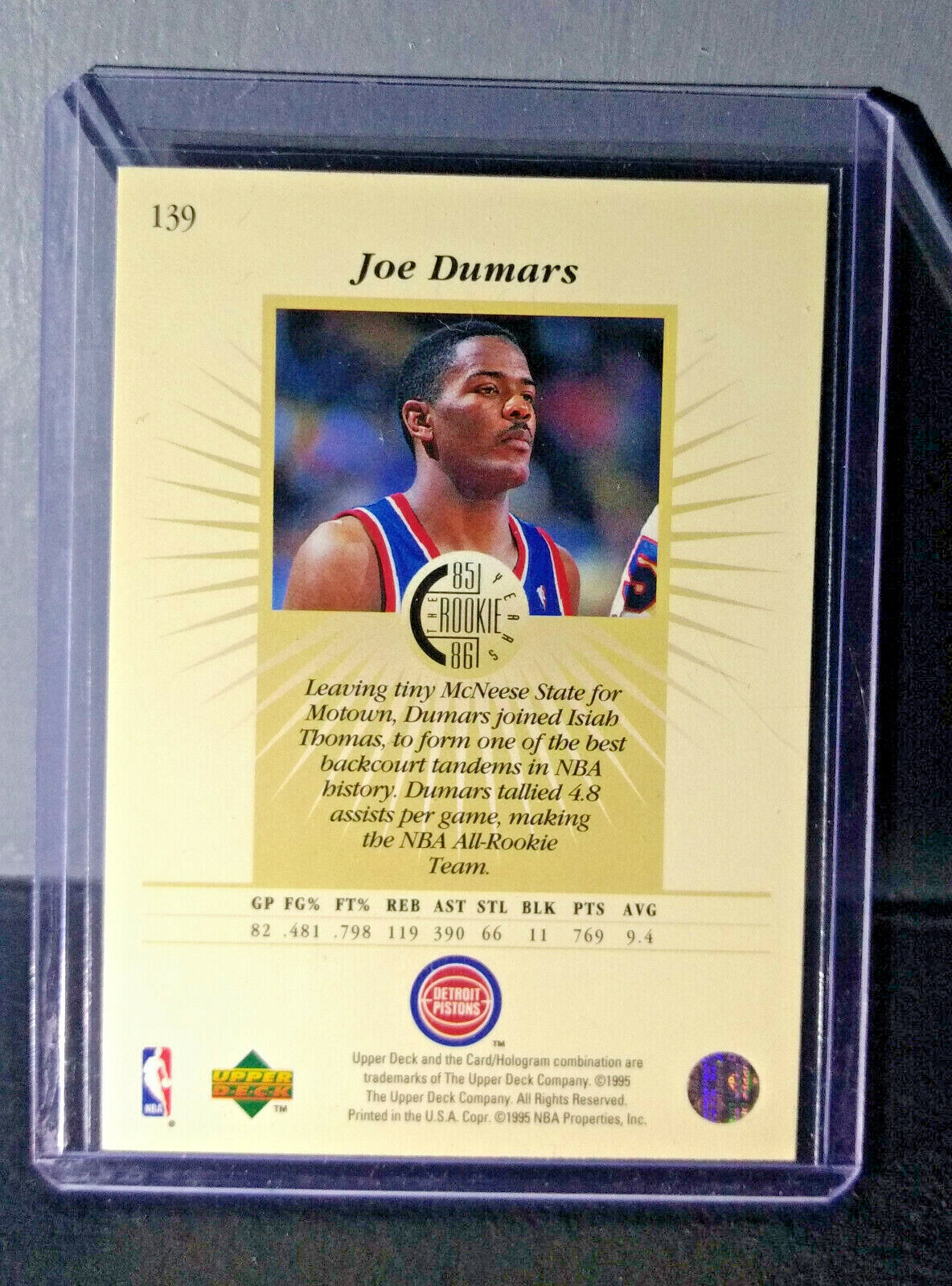 1995-96 Upper Deck Joe Dumars #139 Basketball Card