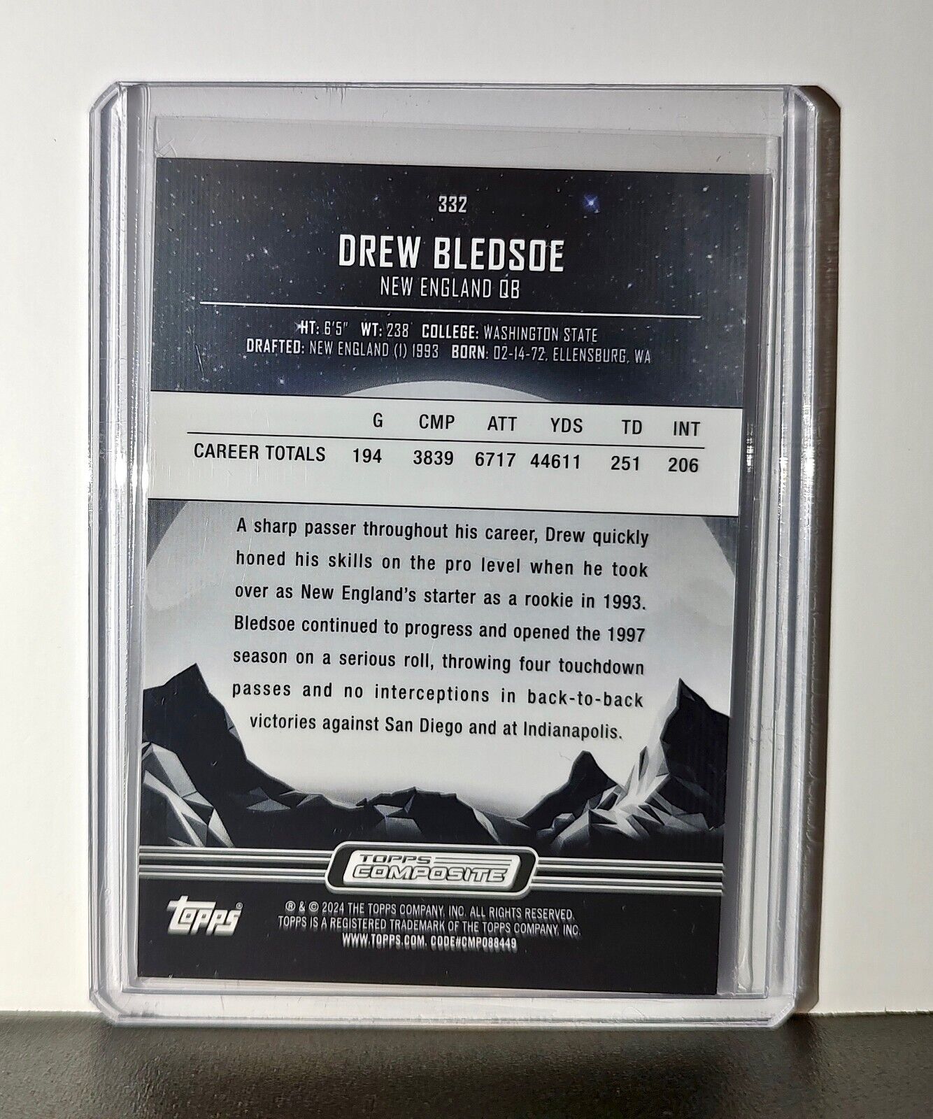 Drew Bledsoe 2023 Topps Midnight NFL #332 Card New England Patriots