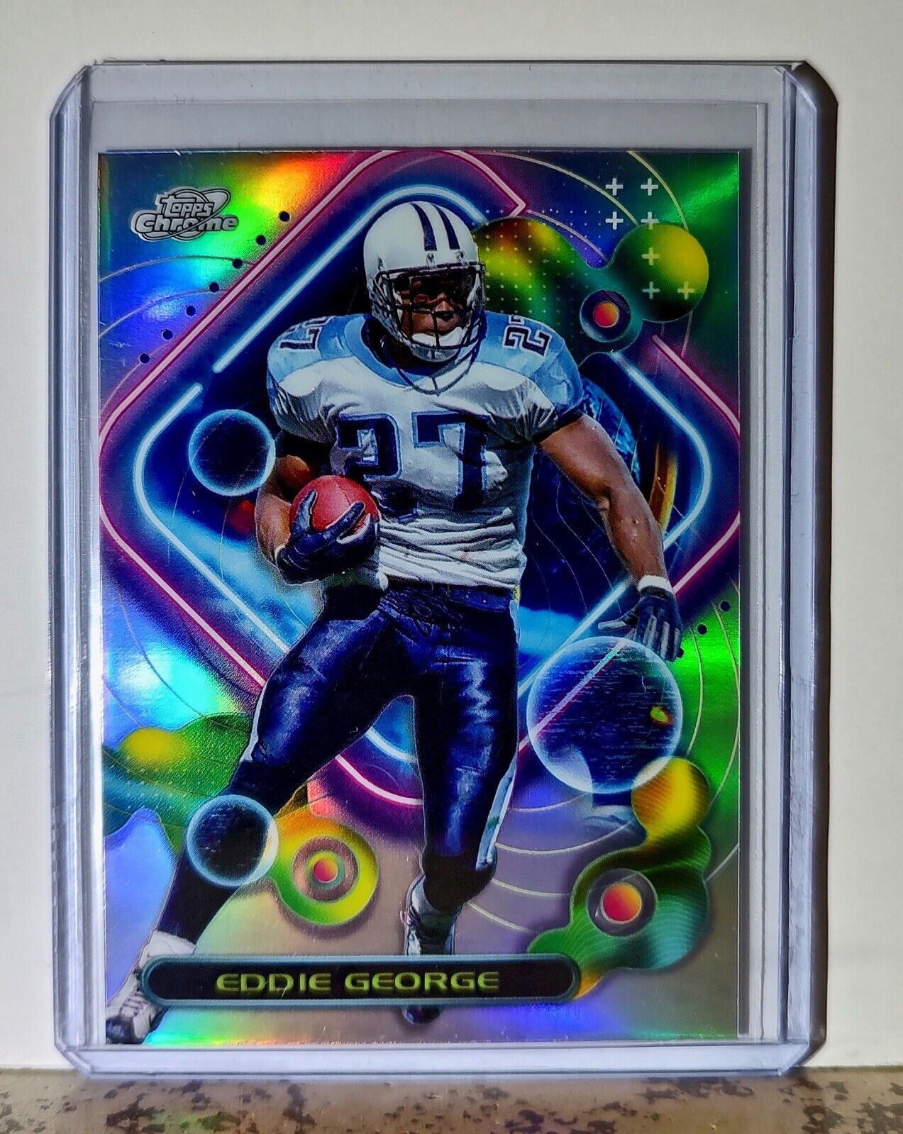 Eddie George 2023 Topps Chrome Cosmic Refractor NFL #299 Card Tennessee Titans