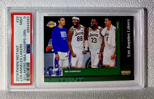 Los Angeles Lakers 2020 Panini LA Lakers NBA Champions #28 Card 10/10 PSA 9