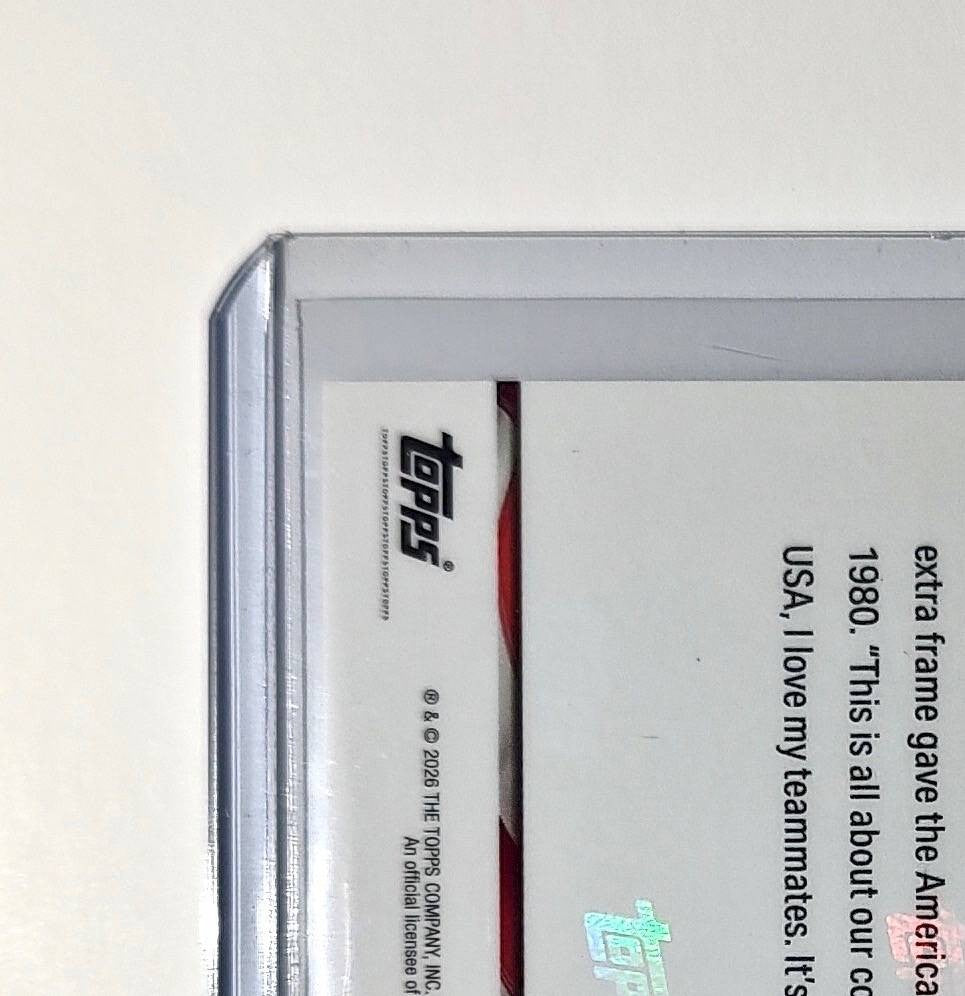 Jack Hughes 2026 Topps Now #18 Golden Goal Team USA Hockey Olympics Card