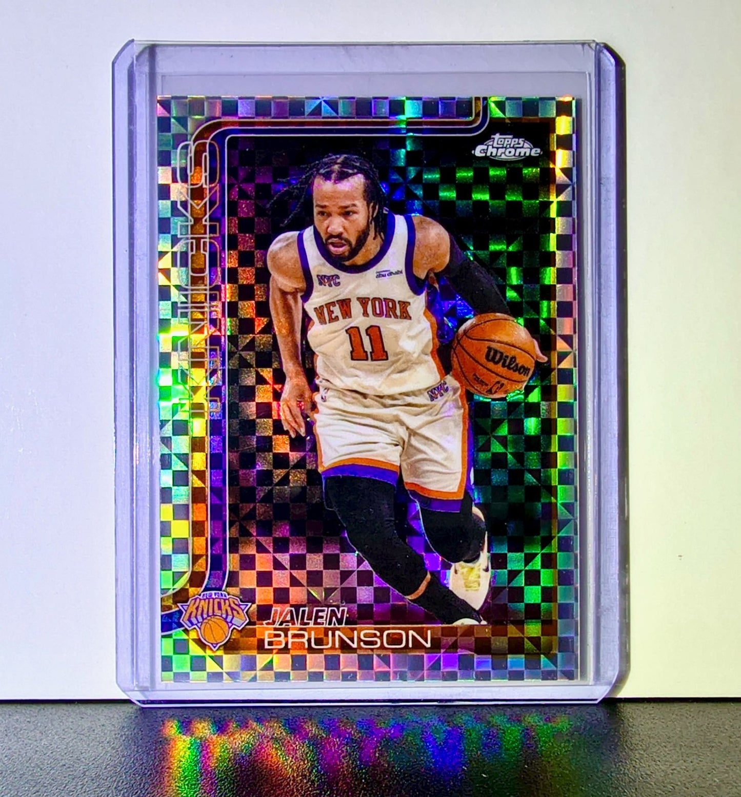 Jalen Brunson 2025-26 NBA Topps Chrome Update X-Fractor #20 Card New York Knicks