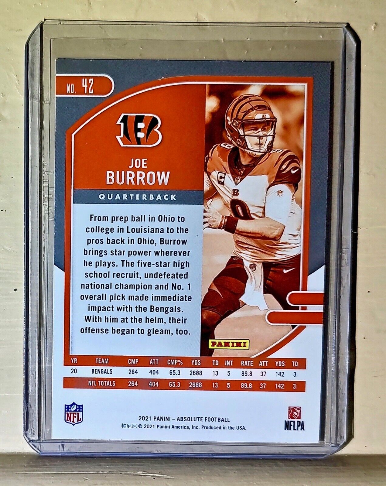 Joe Burrow 2021 Panini NFL Absolute Football #42 Card Bengals