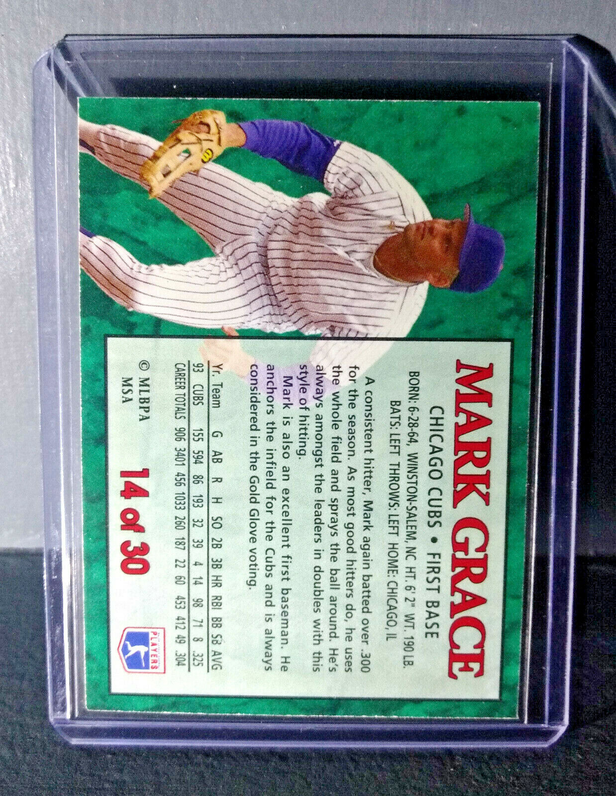 1994 Mark Grace Post Collection #14 Baseball Card Chicago Cubs