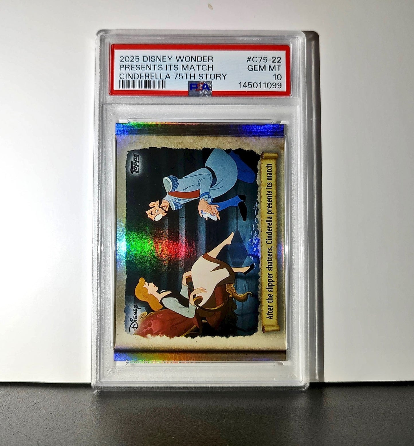 After the slipper shatters! 2025 Topps Disney #C75-22 Card PSA 10