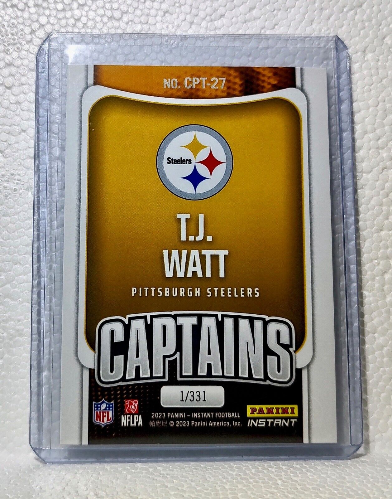 T.J. Watt 2023 Panini NFL Captain #27 Football Card Pittsburgh Steelers 1/331