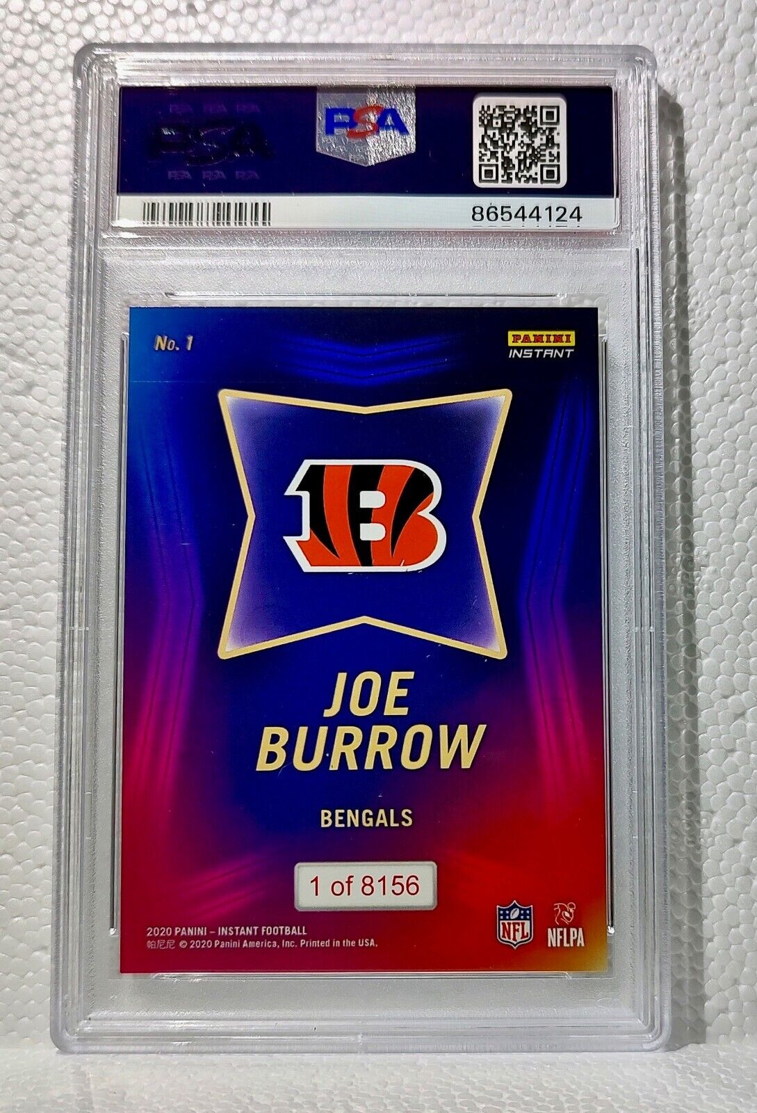 Joe Burrow 2020 Panini NFL Draft Night #1 Football Card 1 of 8156 PSA 9 MINT