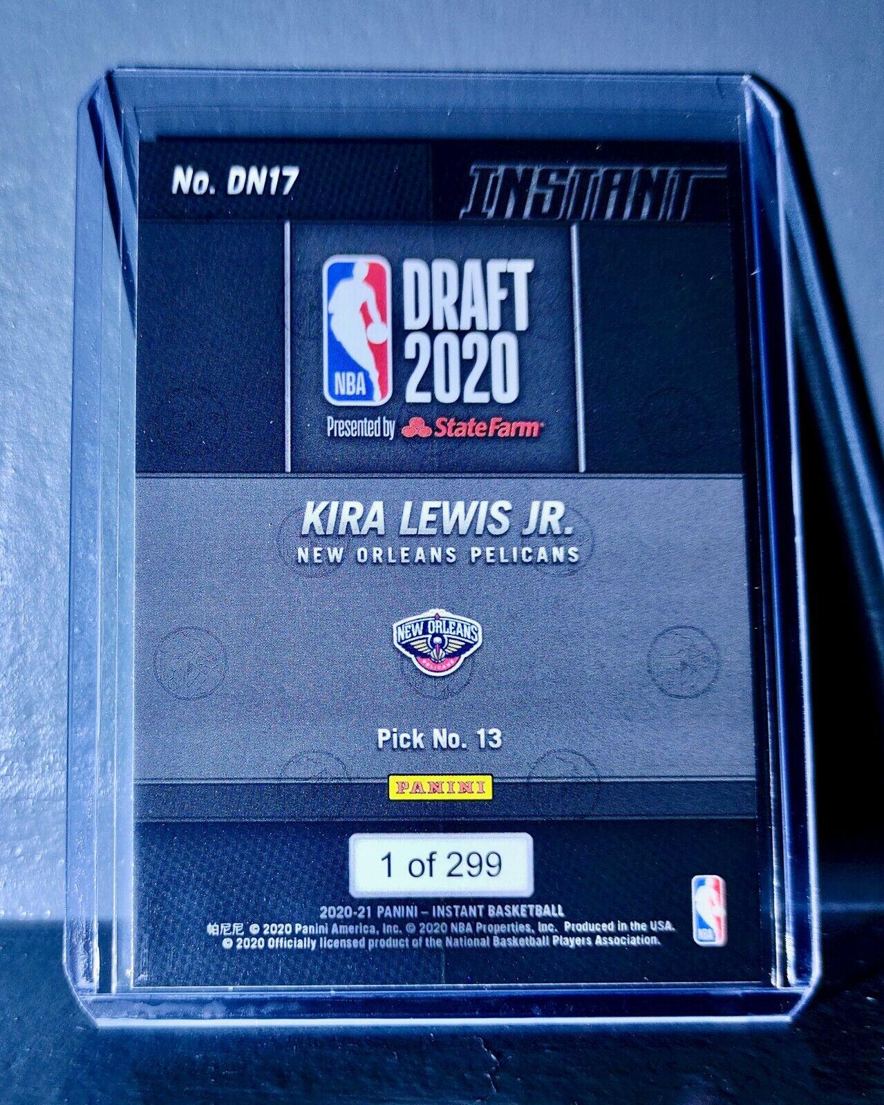 Kira Lewis Jr. 2020-21 Panini NBA Draft Night 17 Basketball Rookie Card 1 of 299